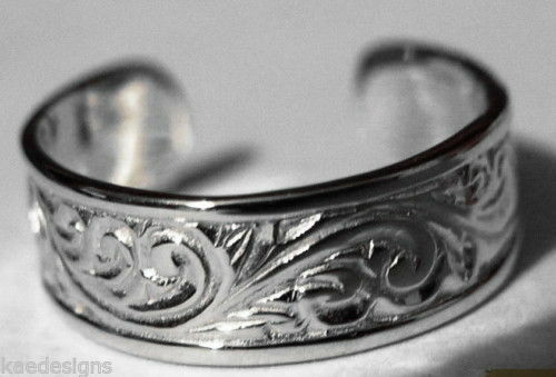 Genuine Solid 9ct Yellow or Rose or White Gold or Sterling Silver Weave Toe Ring 334