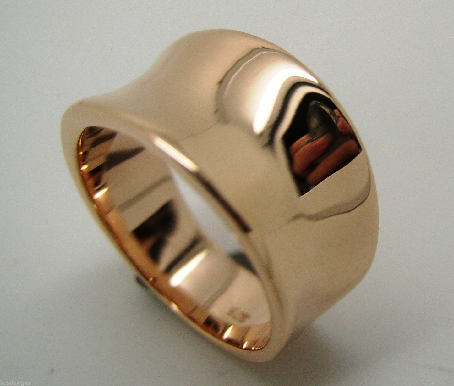 Kaedesigns Genuine Full Solid 9ct 9kt Yellow, Rose or White Gold Concave Dome Ring 250