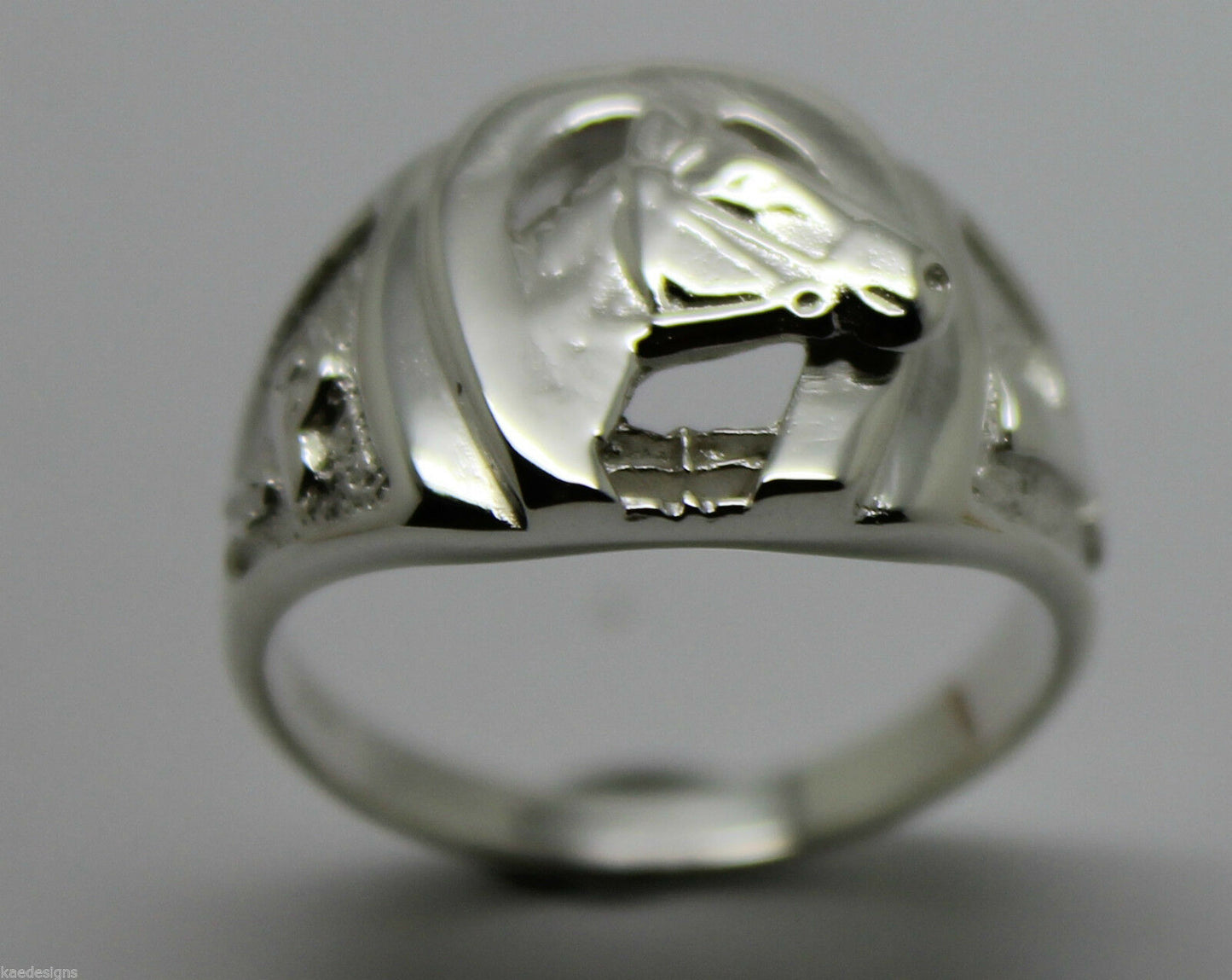 Size W Kaedesigns, New Genuine Sterling Silver Large Horse Shoe Ring 390