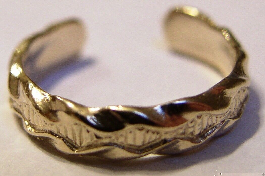 Genuine 9k 9ct Yellow or Rose or White Gold Toe Ring 326