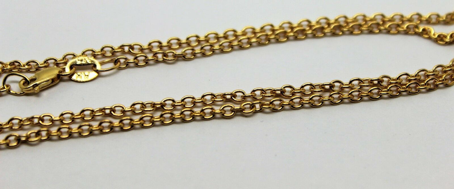 Genuine 9ct Yellow Gold Belcher / Cable Chain Necklace 45cm 2.57grams