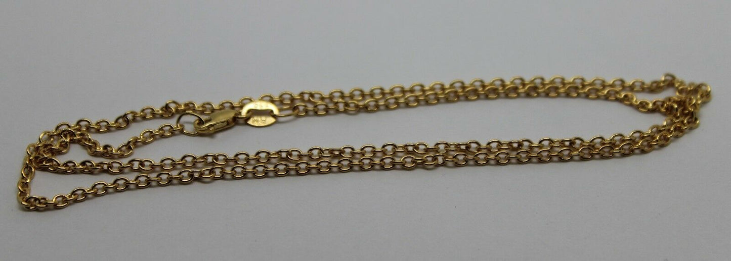 Genuine 9ct Yellow Gold Belcher / Cable Chain Necklace 45cm 2.57grams