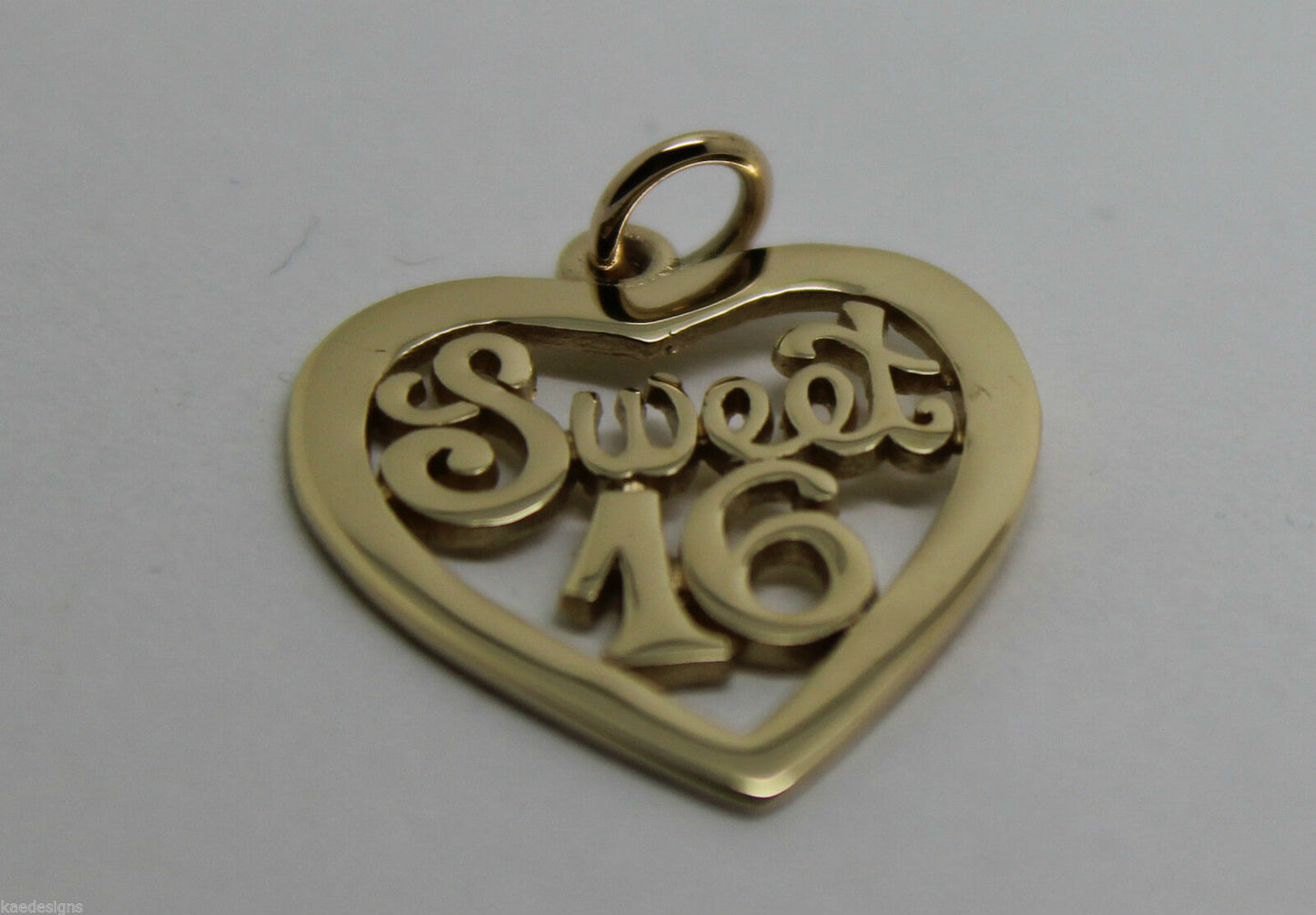 Kaedesigns Genuine 9ct Yellow or Rose or White Gold or Silver Sweet 16 Pendant