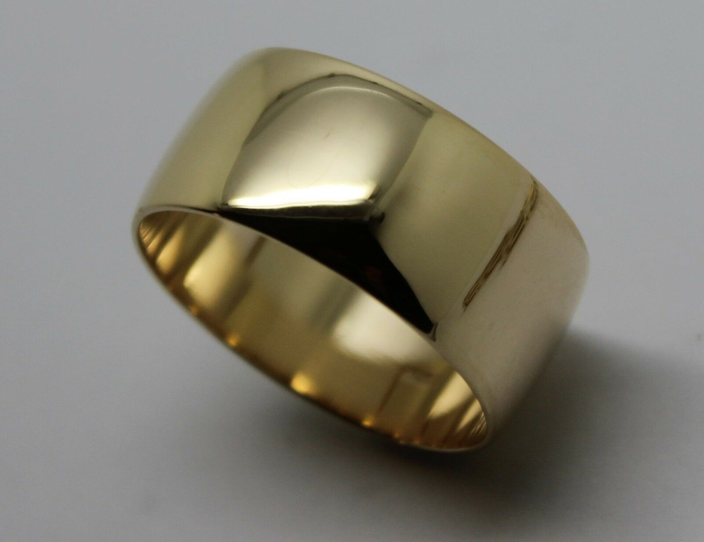 Genuine New Size W Genuine 9K 9ct Yellow, Rose or White Gold Full Solid 10mm Wide Band Ring
