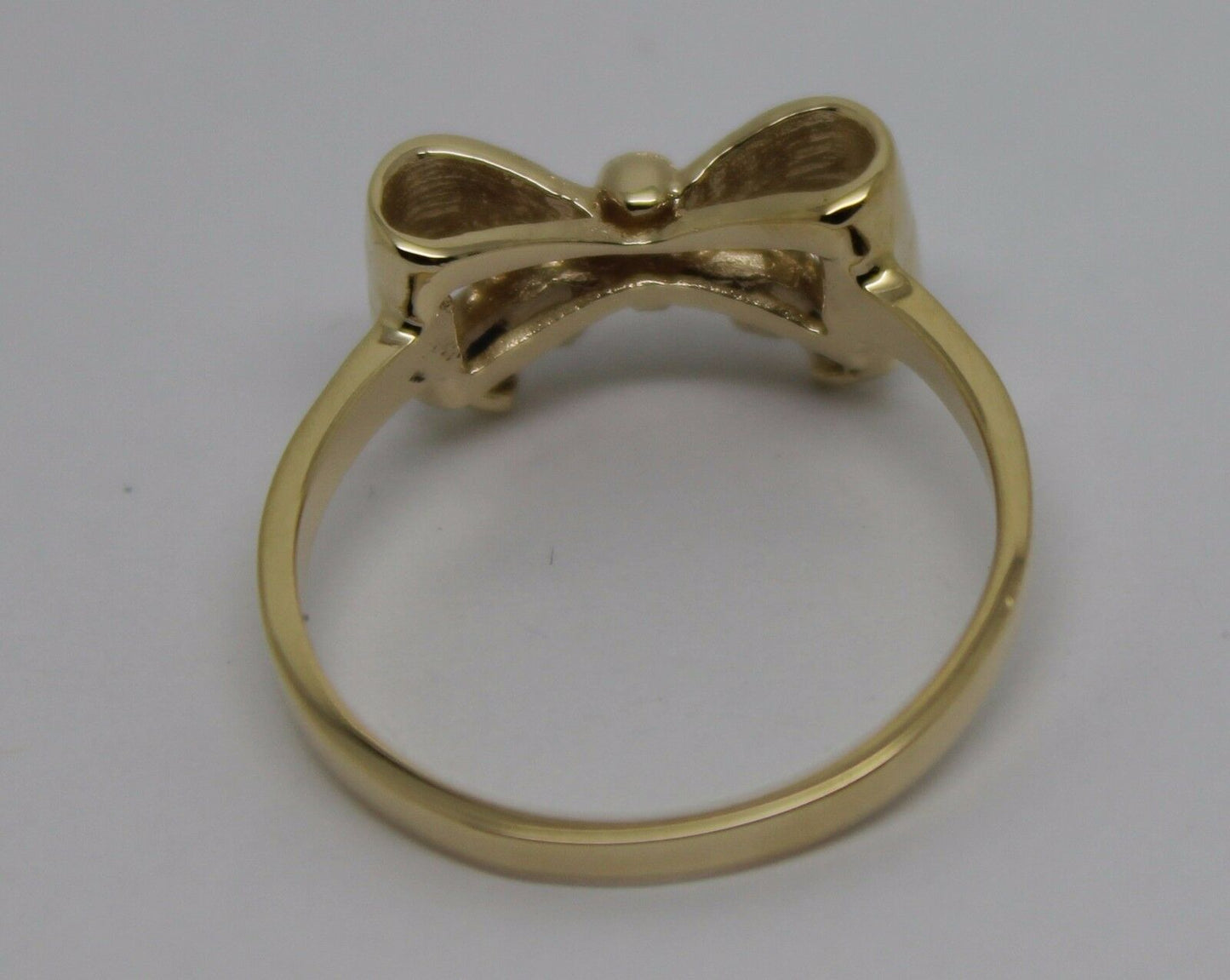 Genuine 9ct Solid Yellow, Rose Or White Gold Bow Blue Sapphire Ring Choose Size L To P