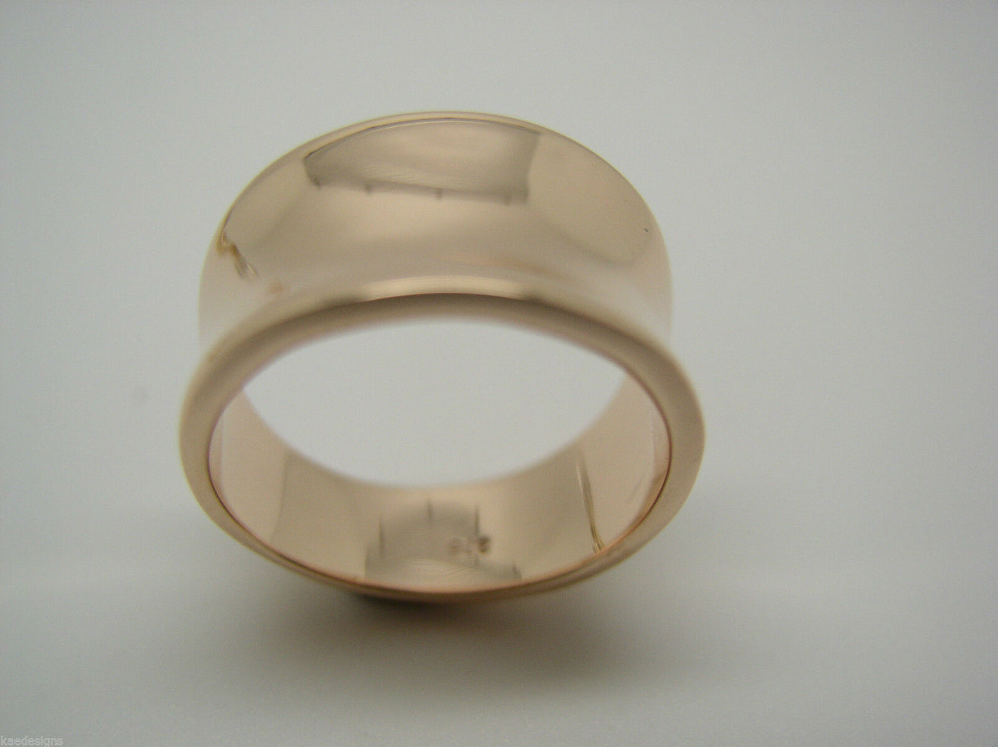 Kaedesigns Genuine Full Solid 9ct 9kt Yellow, Rose or White Gold Concave Dome Ring 250
