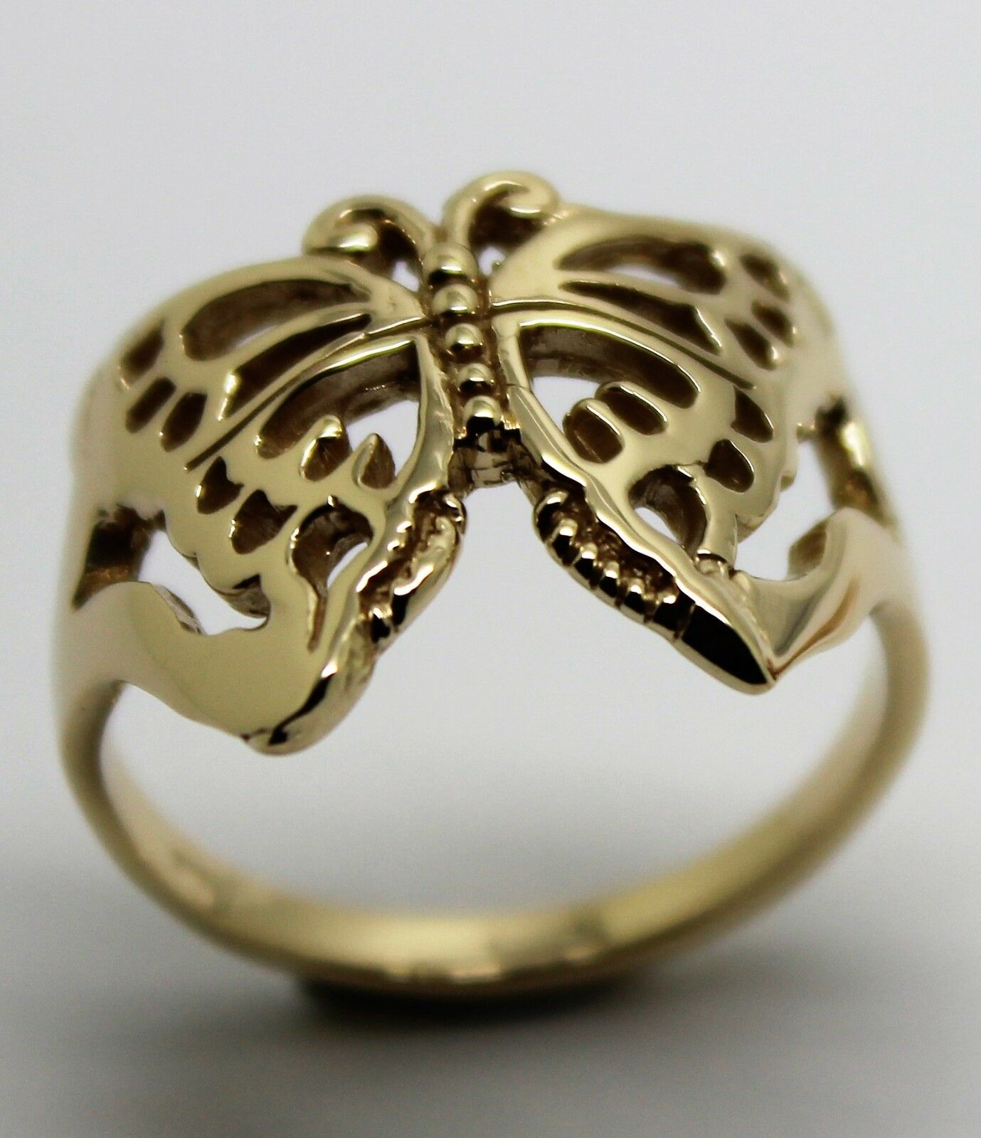Kaedesigns New Size T Solid 9ct Yellow, Rose or White Gold Filigree Butterfly Ring 236