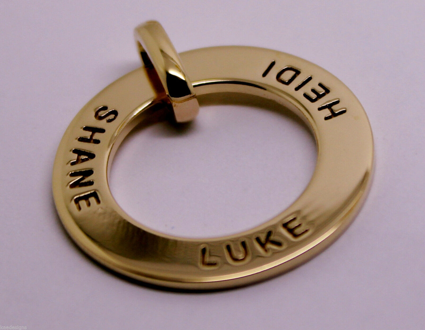 Genuine Solid 9ct Yellow, Rose or White Gold / 375, Personalized & Engravable Circle Pendant