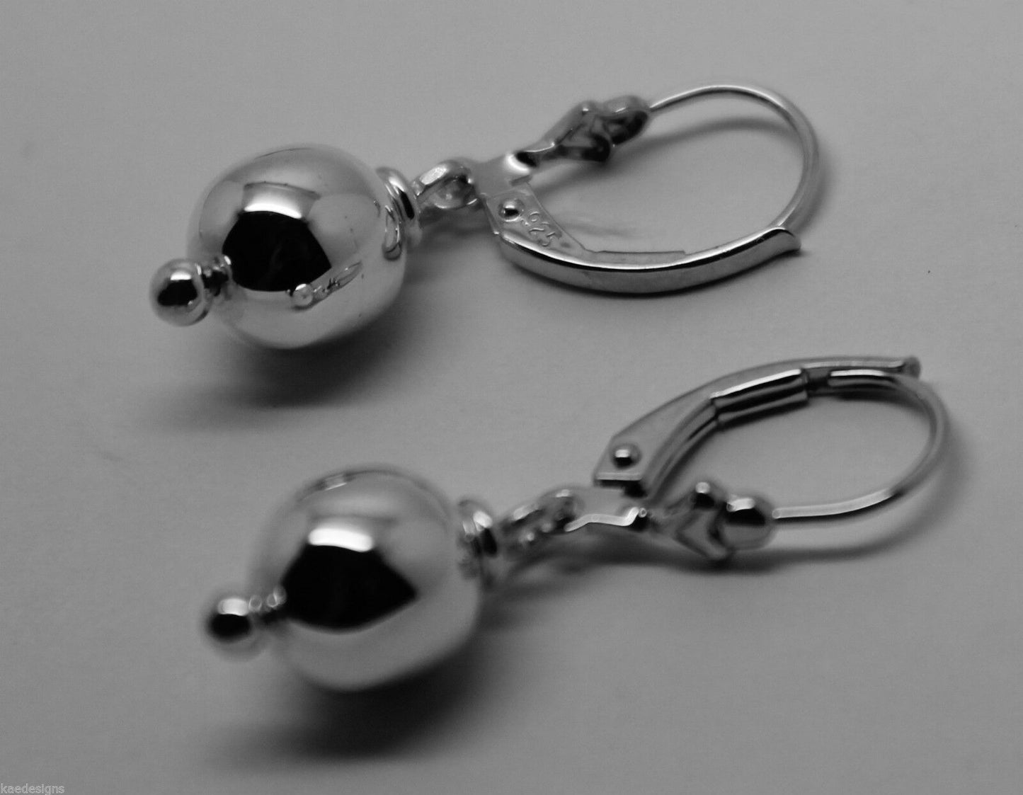 Sterling Silver Ball Earrings 8mm Continental Clip Earrings