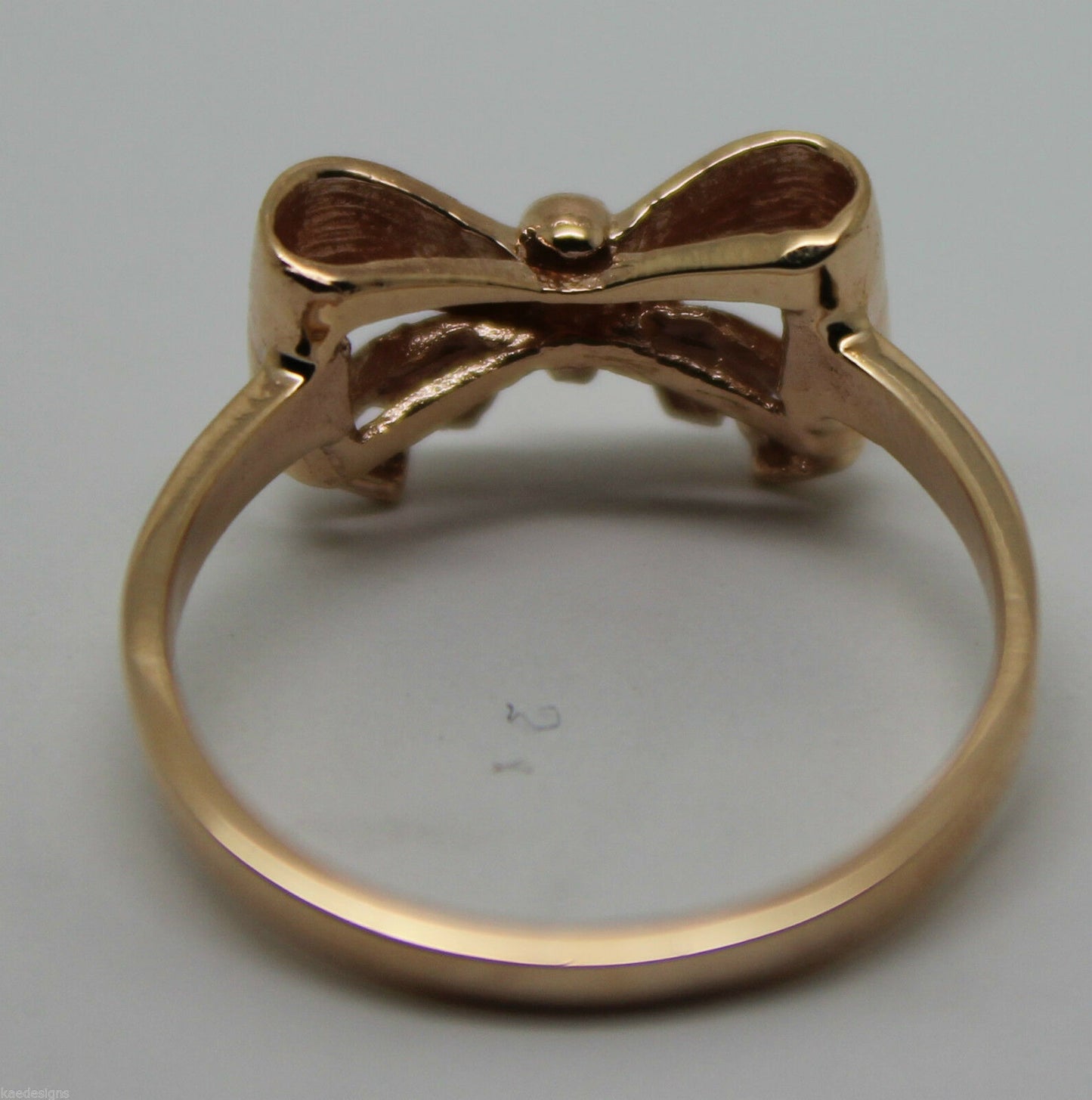 Genuine 9ct Solid Yellow, Rose Or White Gold Bow Blue Sapphire Ring Choose Size L To P