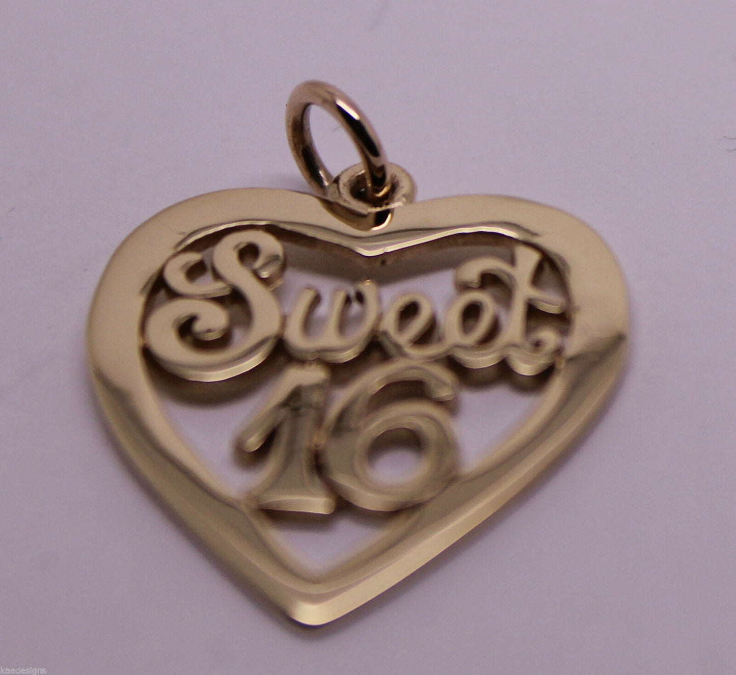 Kaedesigns Genuine 9ct Yellow or Rose or White Gold or Silver Sweet 16 Pendant