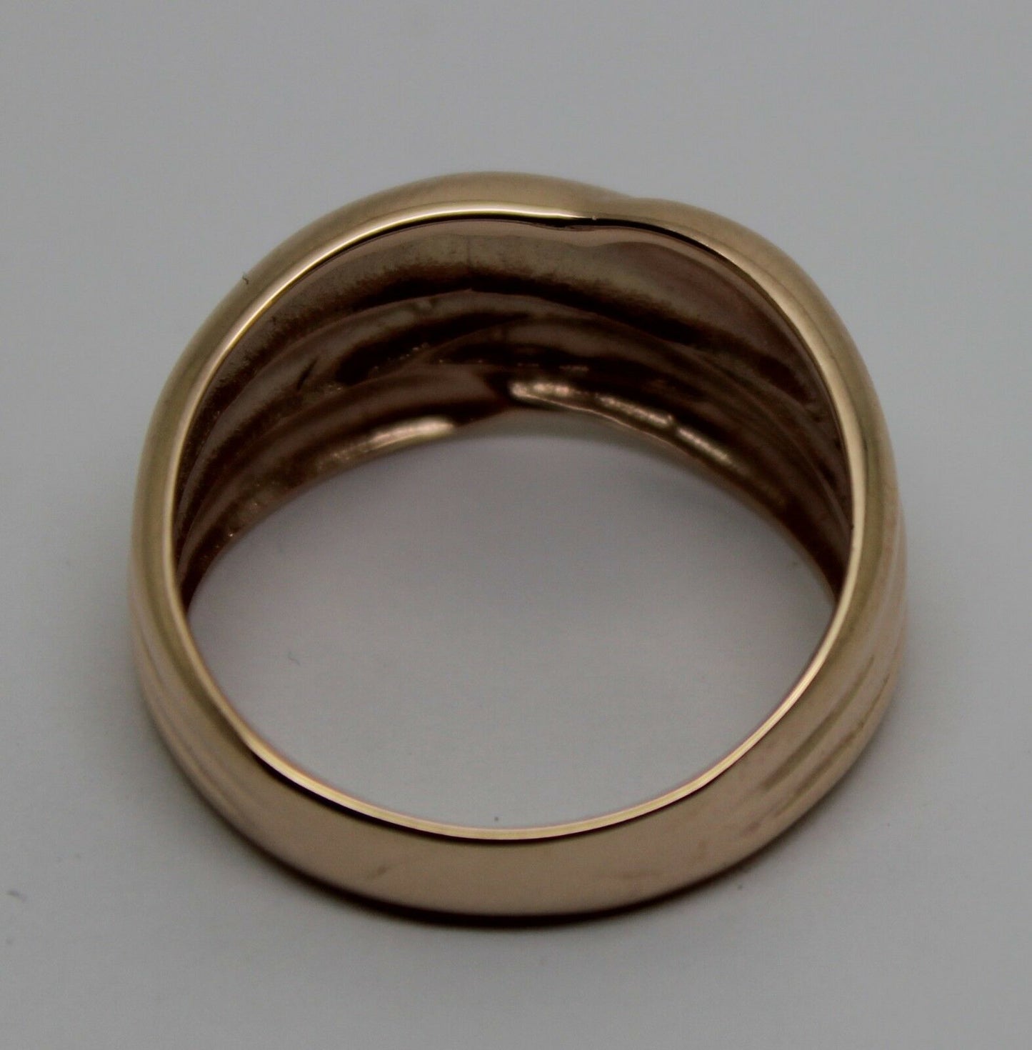 Kaedesigns Size T / 9 5/8 New Genuine 9ct 9k Yellow, Rose or White Gold Heavy Ridged Dome Ring