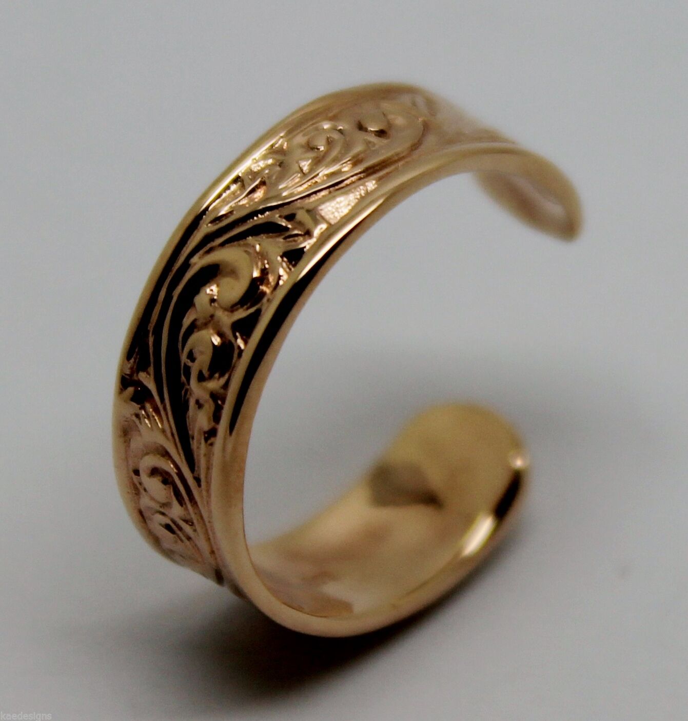 Genuine Solid 9ct Yellow or Rose or White Gold or Sterling Silver Weave Toe Ring 334