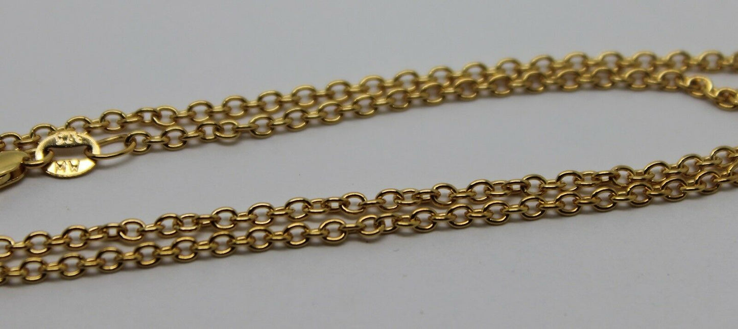 Genuine 9ct Yellow Gold Belcher / Cable Chain Necklace 45cm 2.57grams