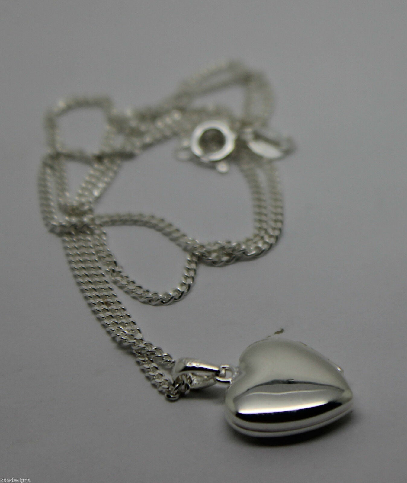 Sterling Silver 925 Heart Locket Pendant 2 Photos & Silver Chain