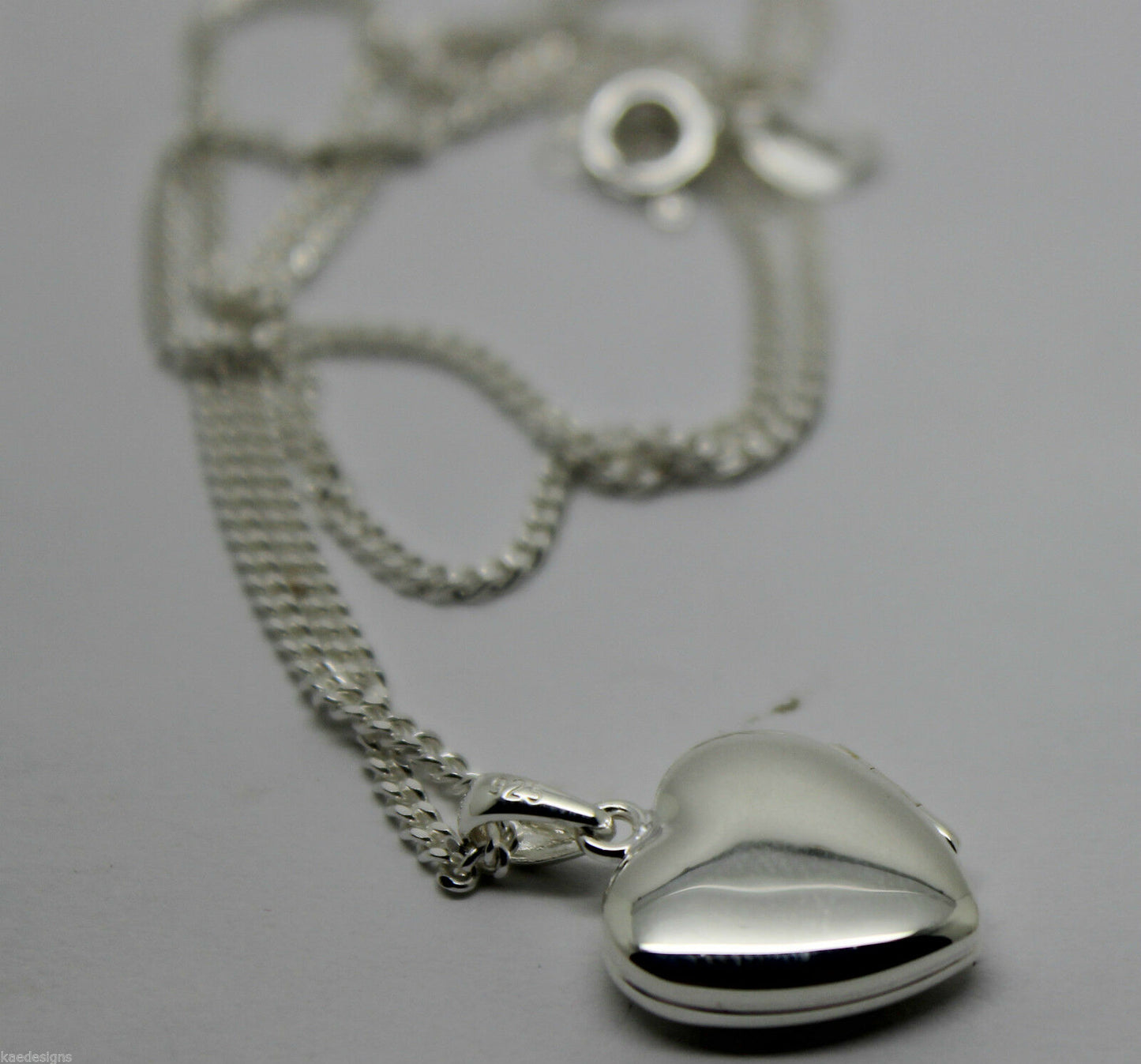 Sterling Silver 925 Heart Locket Pendant 2 Photos & Silver Chain
