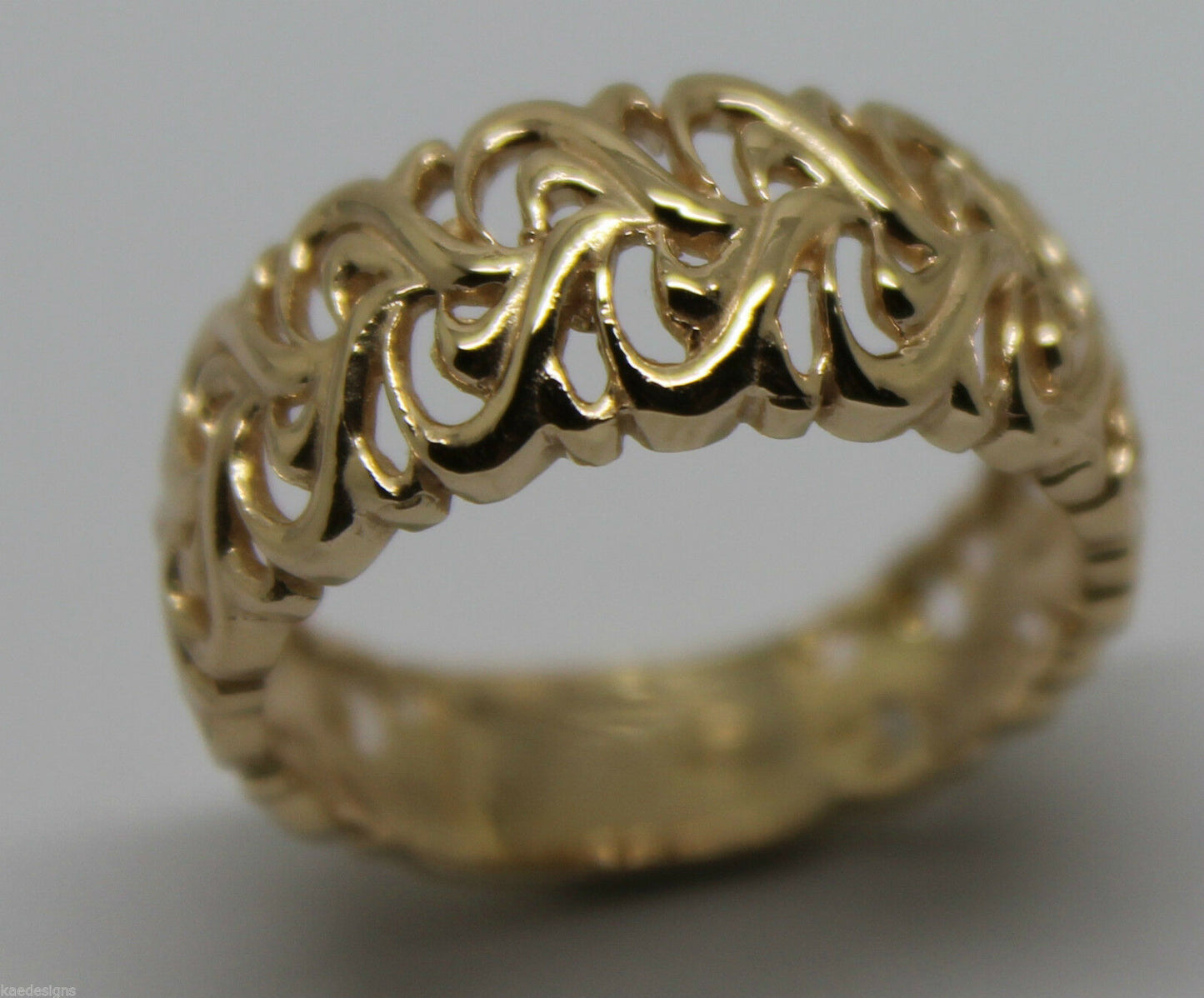 Genuine 9ct 375 Solid Rose Or Yellow Or White Gold Flower Filigree Ring In Your Size