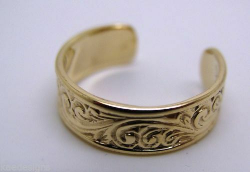 Genuine Solid 9ct Yellow or Rose or White Gold or Sterling Silver Weave Toe Ring 334