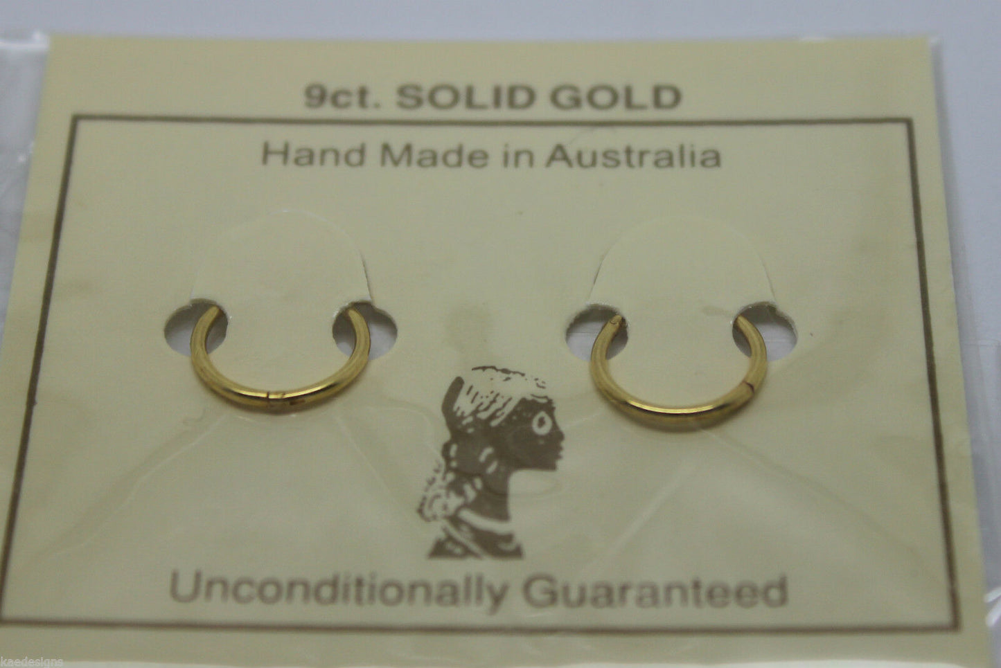 Genuine 9ct Yellow or White Gold Sleepers Hinged Earrings Plain 12mm