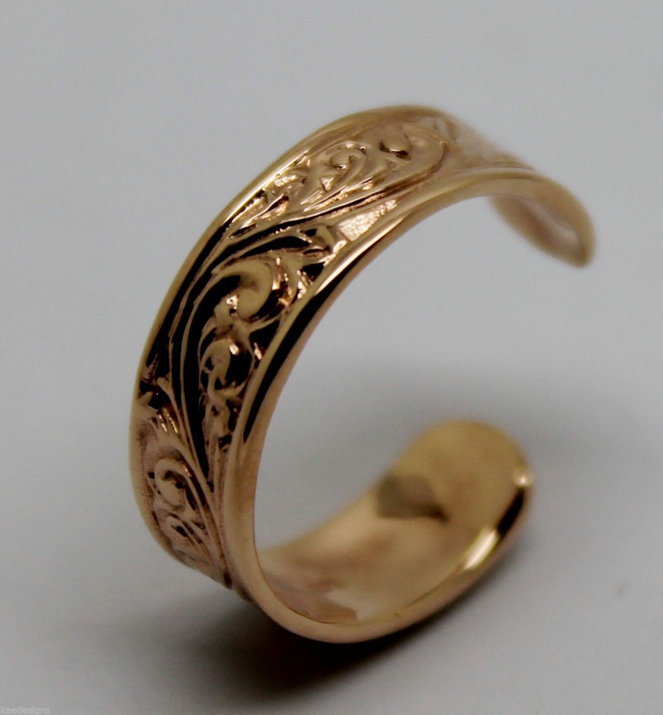 Genuine Solid 9ct Yellow or Rose or White Gold or Sterling Silver Weave Toe Ring 334