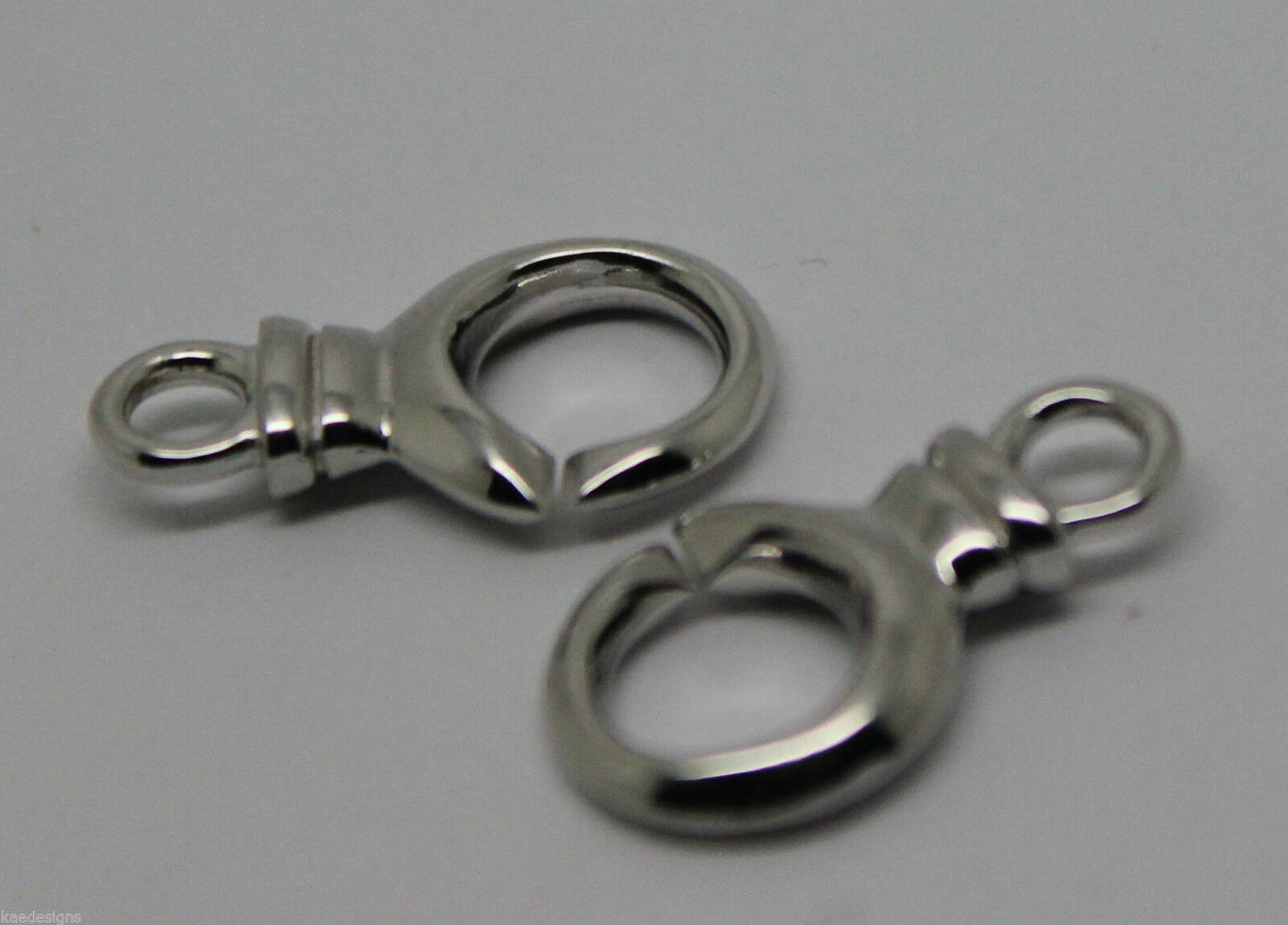 Sterling Silver 925 Pearl Clasp Interlocking Clasp With Loop (2 Pieces)