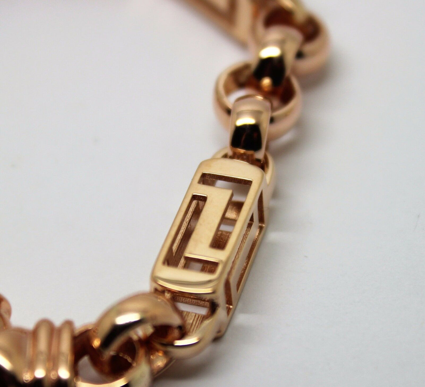 Heavy Solid 9ct Yellow, Rose or White Gold Solid Belcher & Greek Key Bracelet