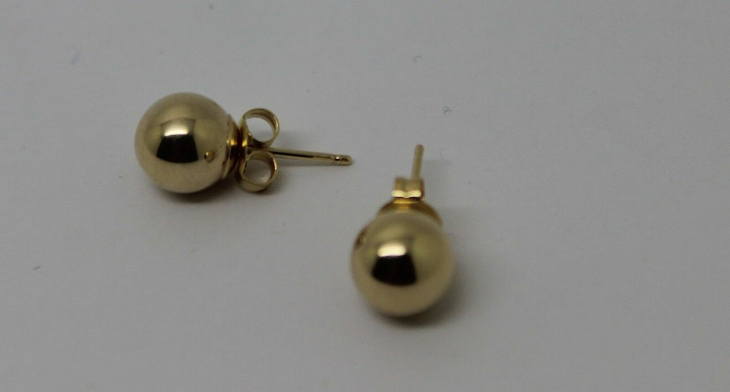 Kaedesigns Genuine 14ct Yellow Gold 7mm Stud Ball Earrings