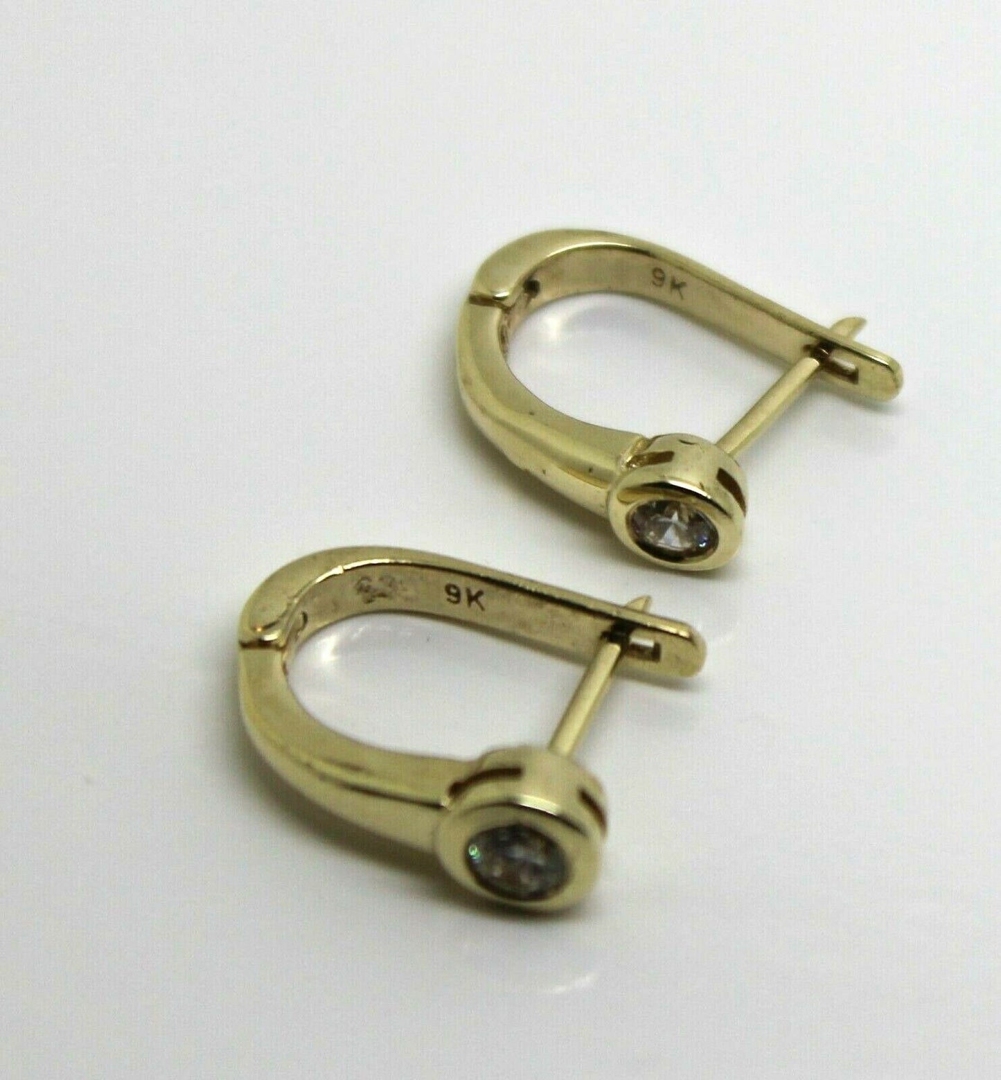 Genuine 9ct Solid Yellow, Rose or White Gold Cubic Zirconia Huggies Earrings