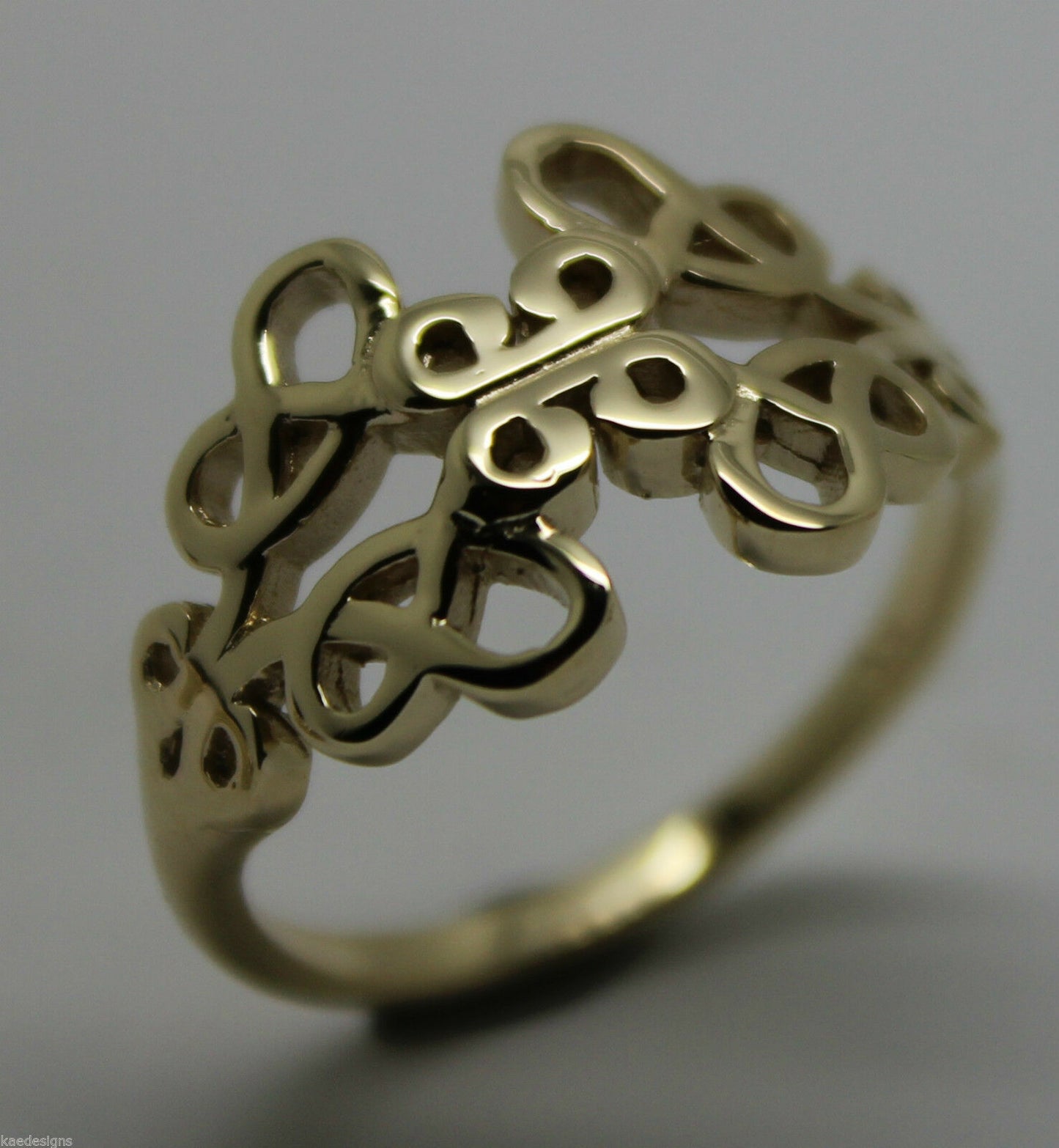 Solid New Genuine 9ct Yellow Gold Hallmarked 375 Fancy Celtic Swirl Ring 421