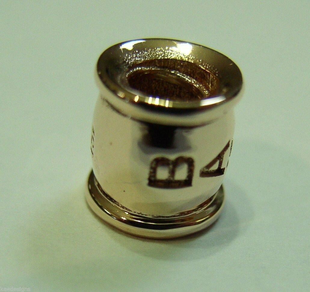 Genuine 9ct Yellow or Rose or White Gold or Sterling Silver Custom Made Barrel Bead With Your Name