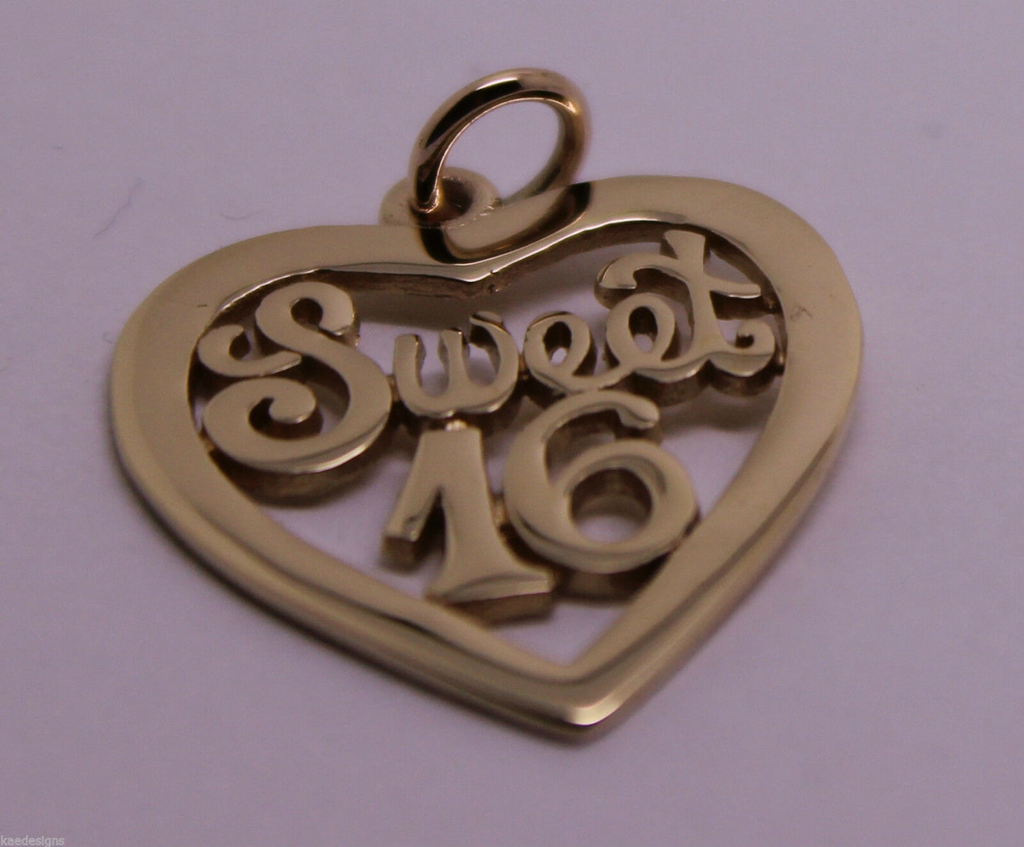 Kaedesigns Genuine 9ct Yellow or Rose or White Gold or Silver Sweet 16 Pendant