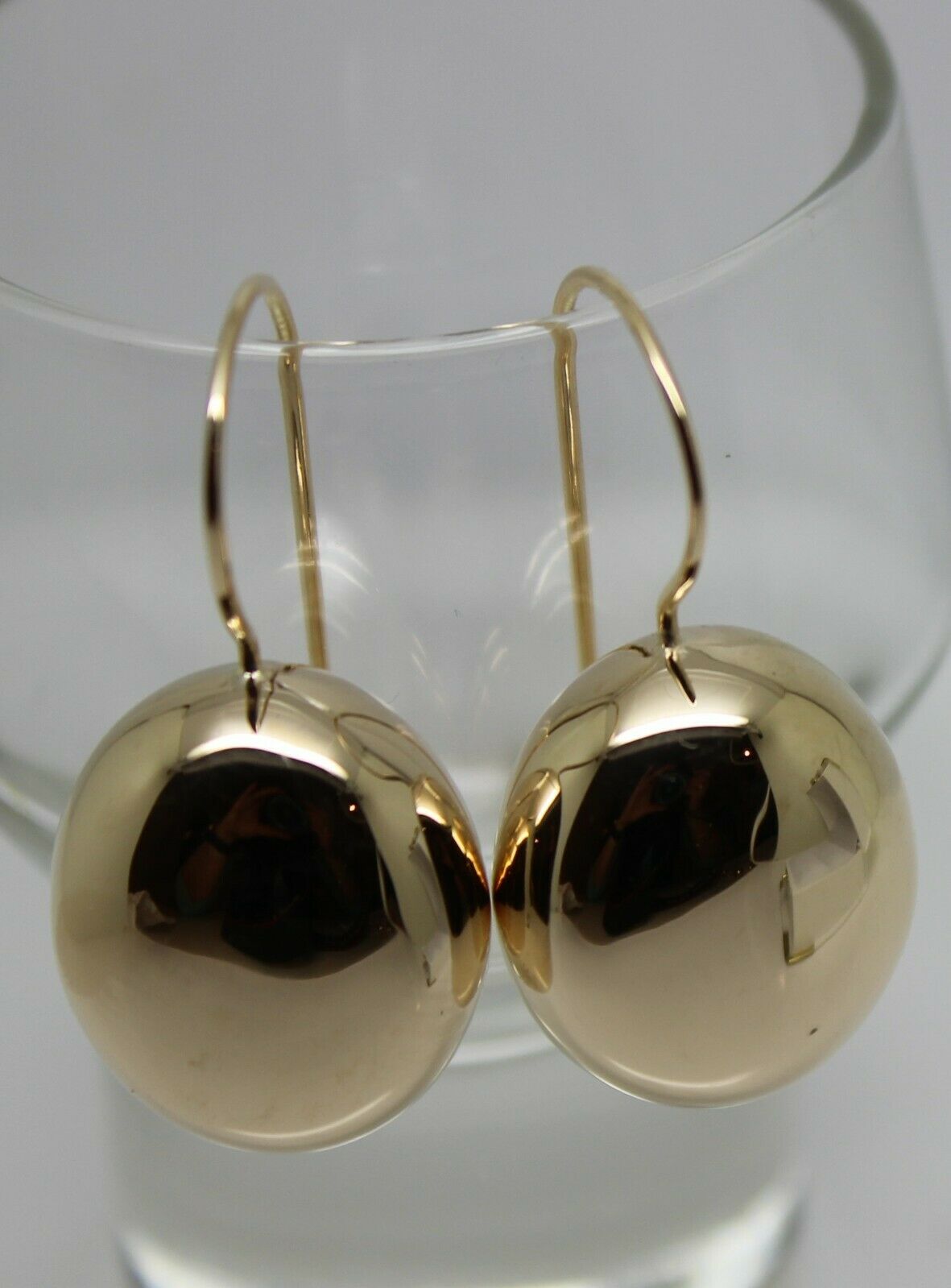 Genuine New Heavy 9ct 9k Yellow, Rose Or White Gold Oval Hook Earrings