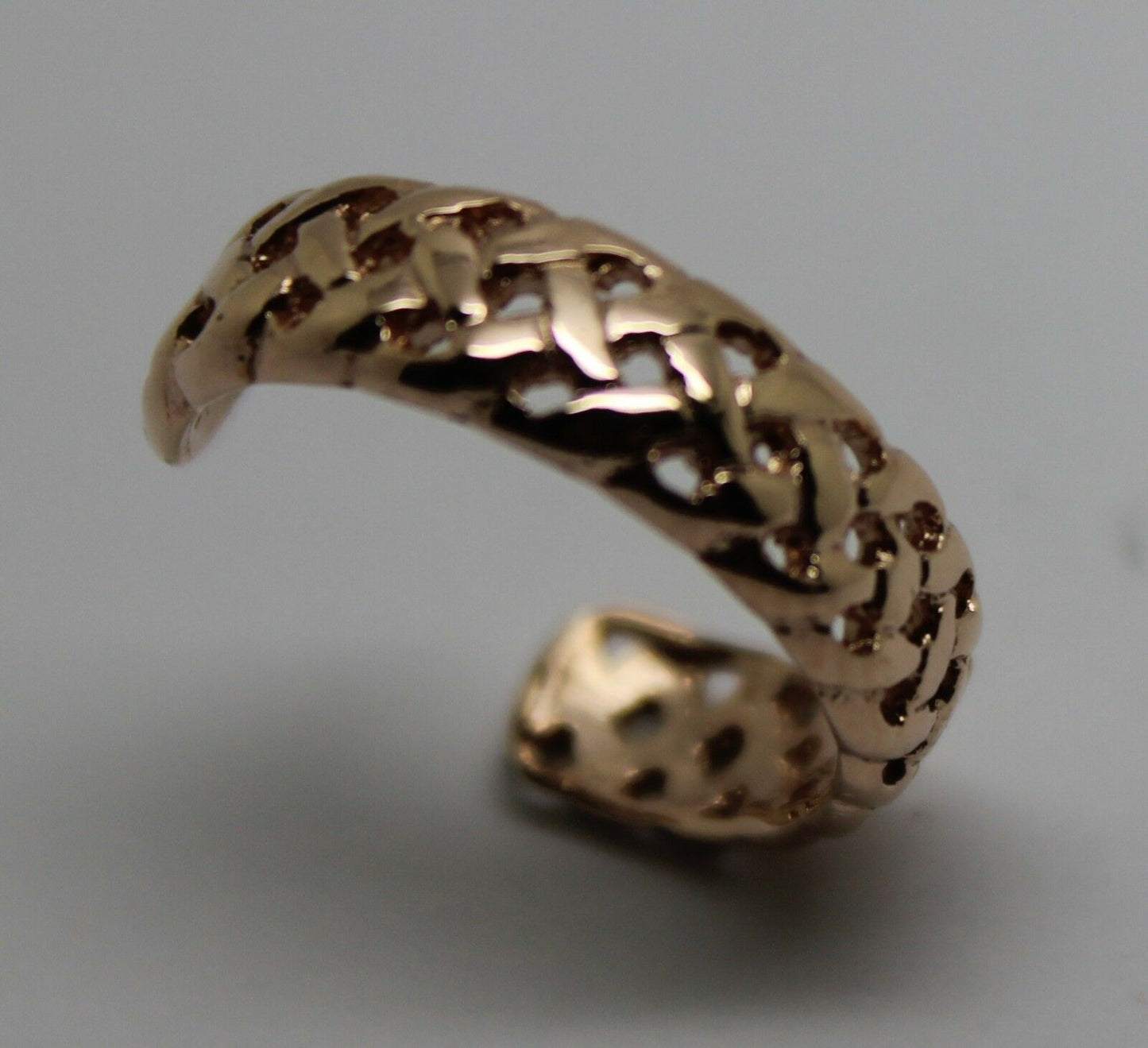 Genuine Solid 9ct Yellow or Rose or White Gold or Sterling Silver Weave Toe Ring 264