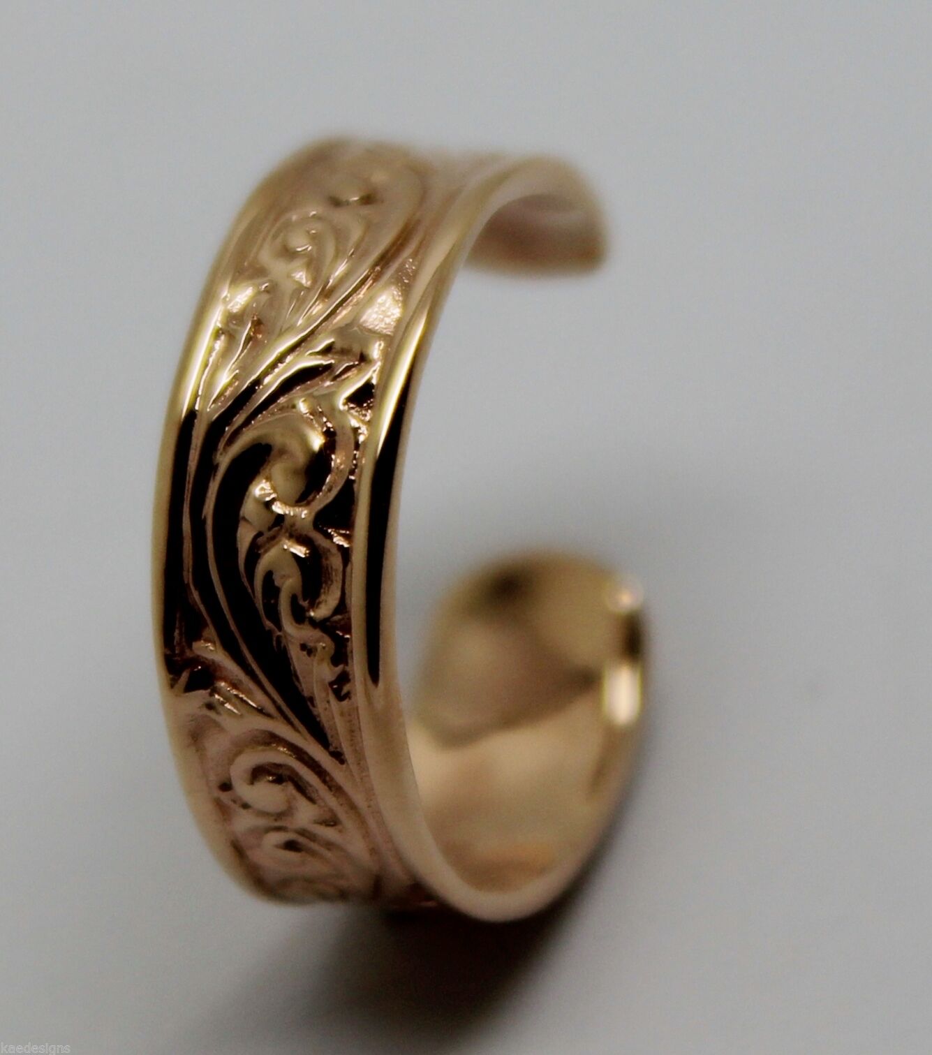 Genuine Solid 9ct Yellow or Rose or White Gold or Sterling Silver Weave Toe Ring 334