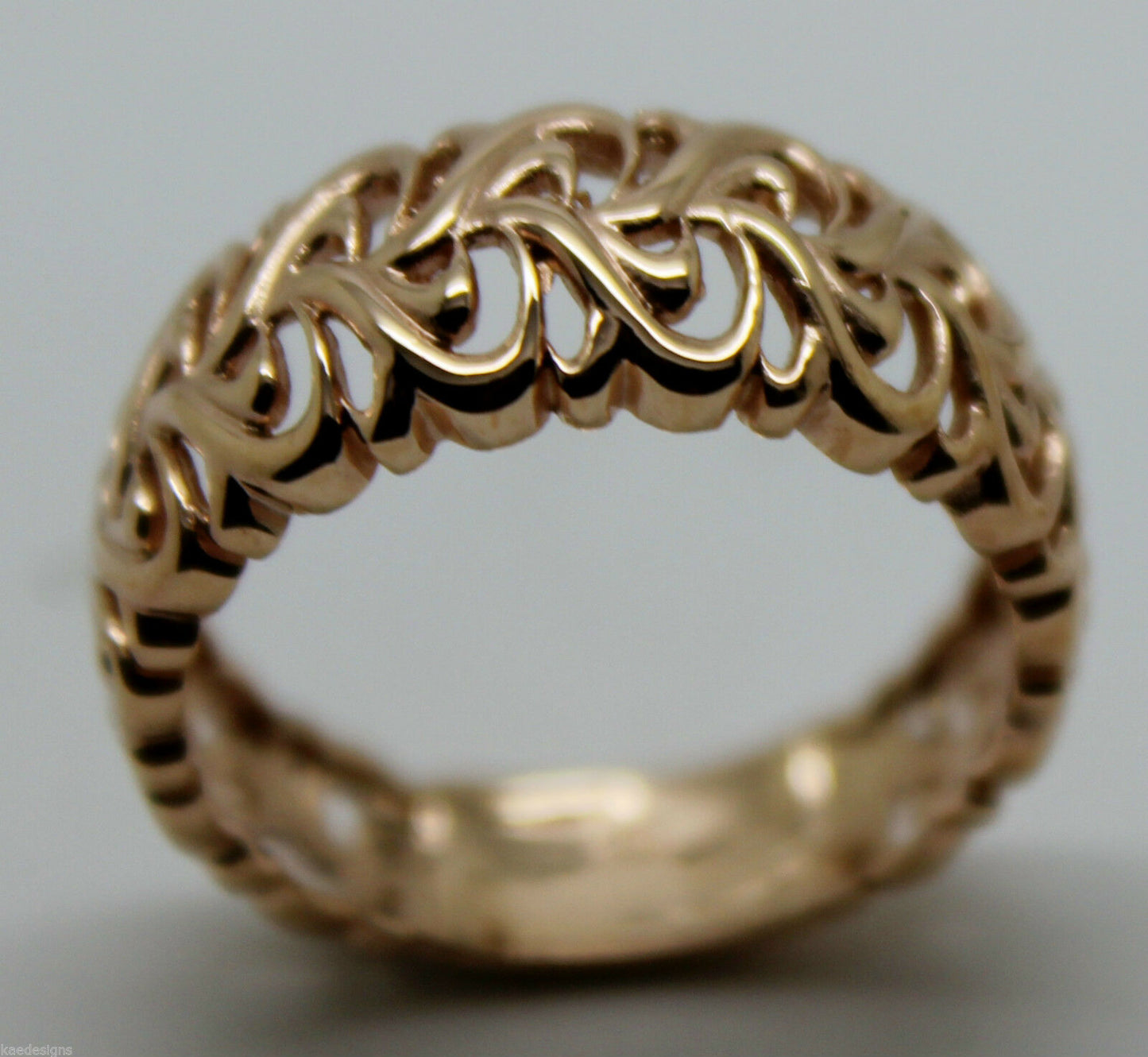 Genuine 9ct 375 Solid Rose Or Yellow Or White Gold Flower Filigree Ring In Your Size