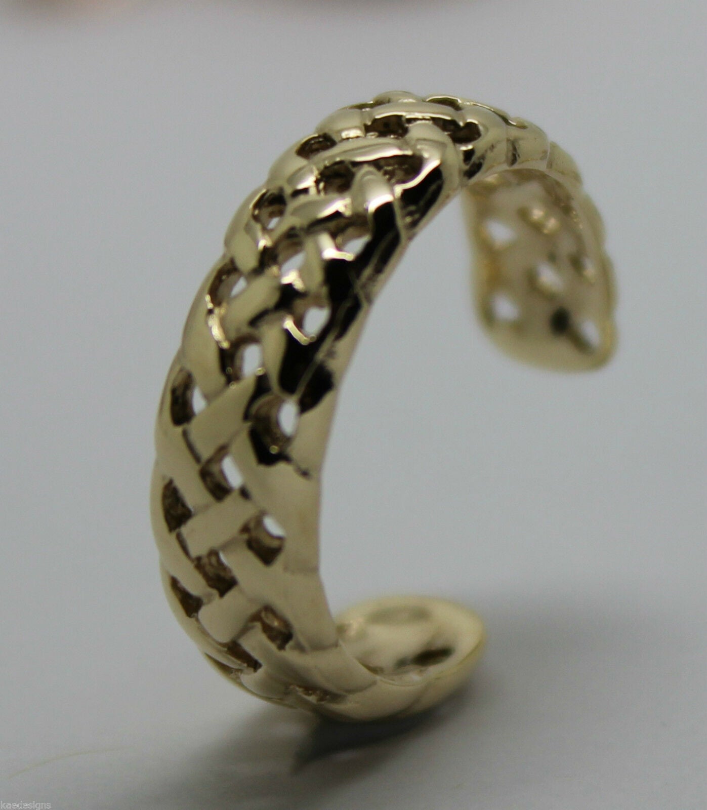 Genuine Solid 9ct Yellow or Rose or White Gold or Sterling Silver Weave Toe Ring 264