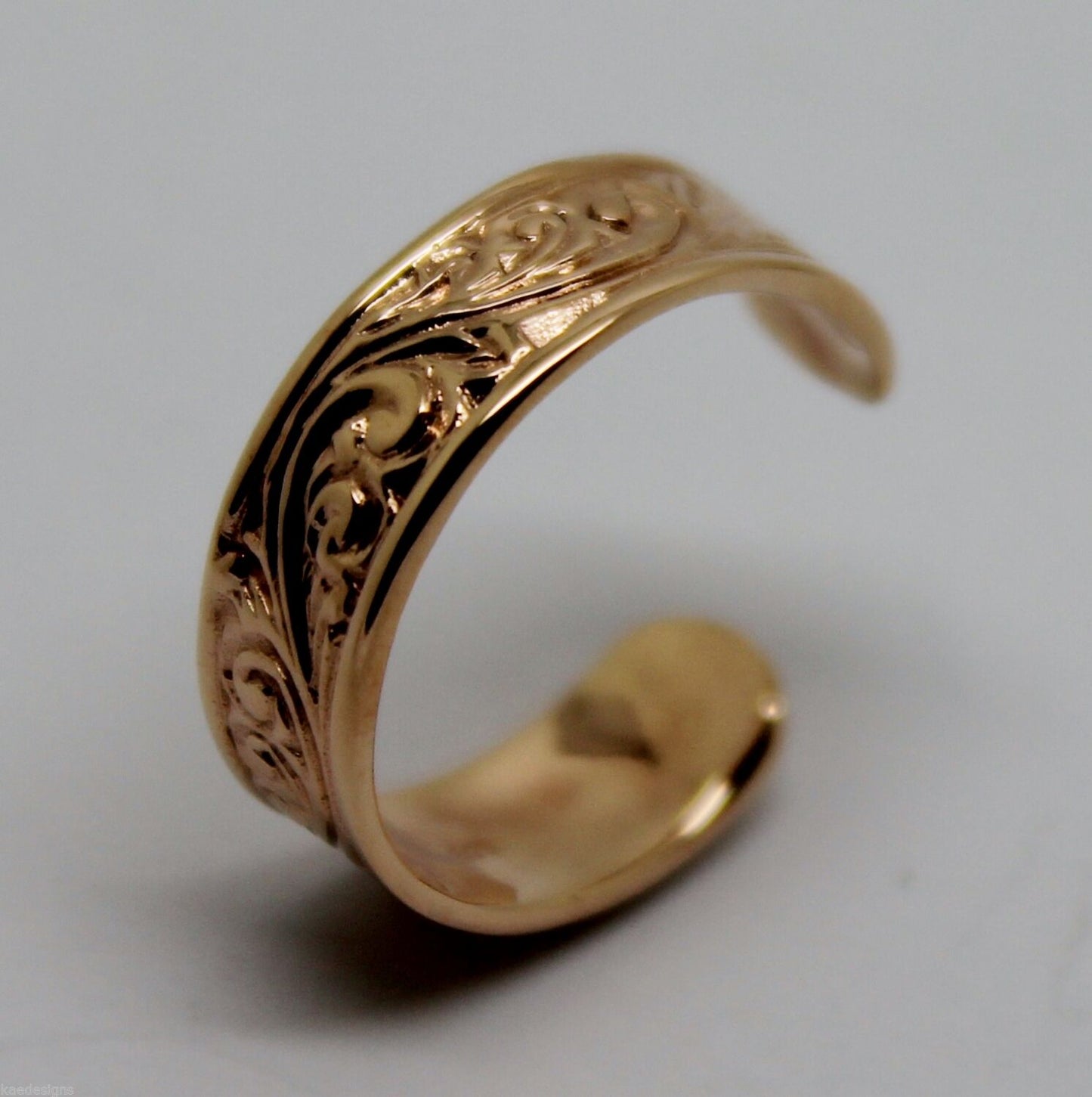 Genuine Solid 9ct Yellow or Rose or White Gold or Sterling Silver Weave Toe Ring 334