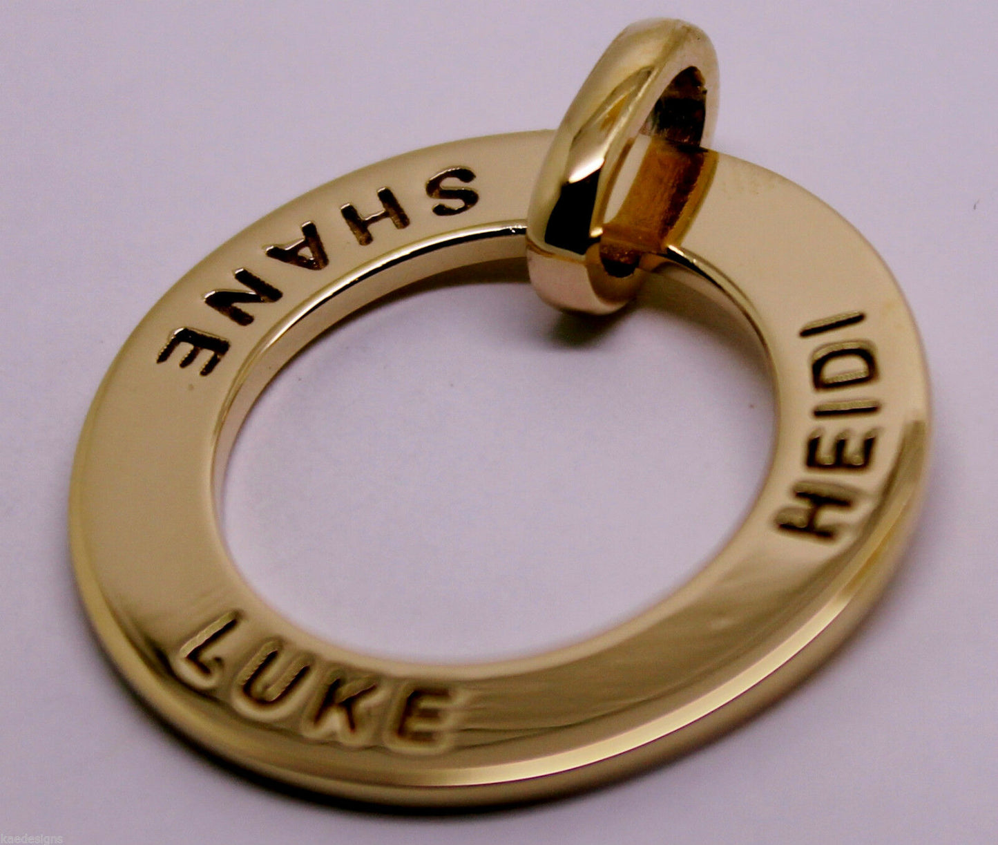 Genuine Solid 9ct Yellow, Rose or White Gold / 375, Personalized & Engravable Circle Pendant