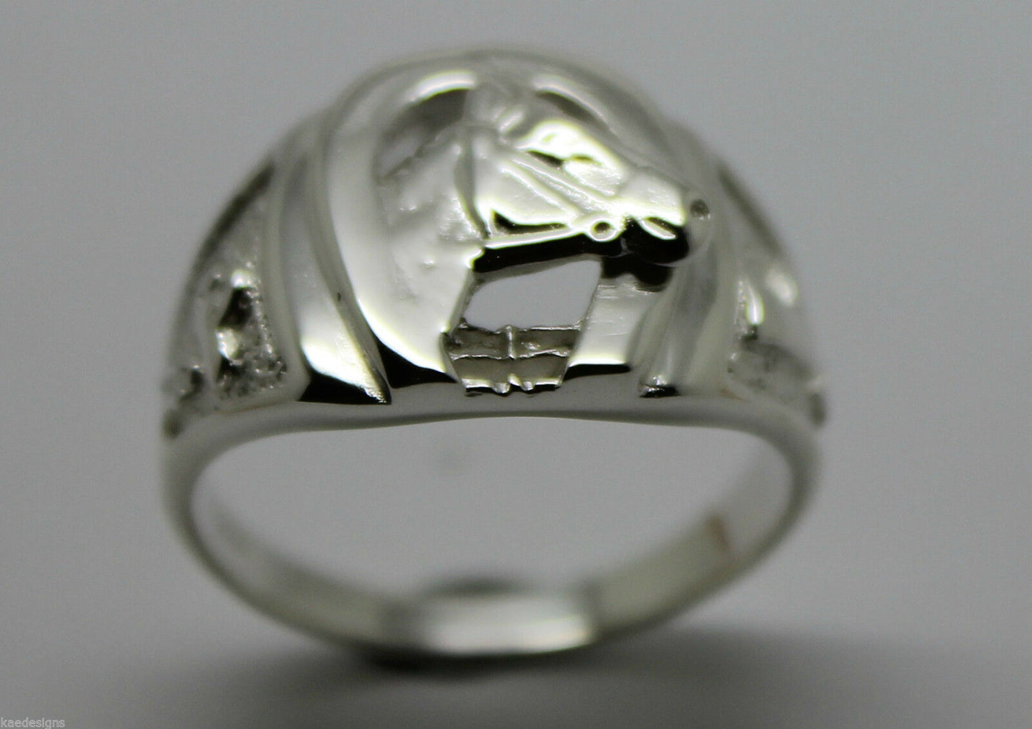 Size W Kaedesigns, New Genuine Sterling Silver Large Horse Shoe Ring 390