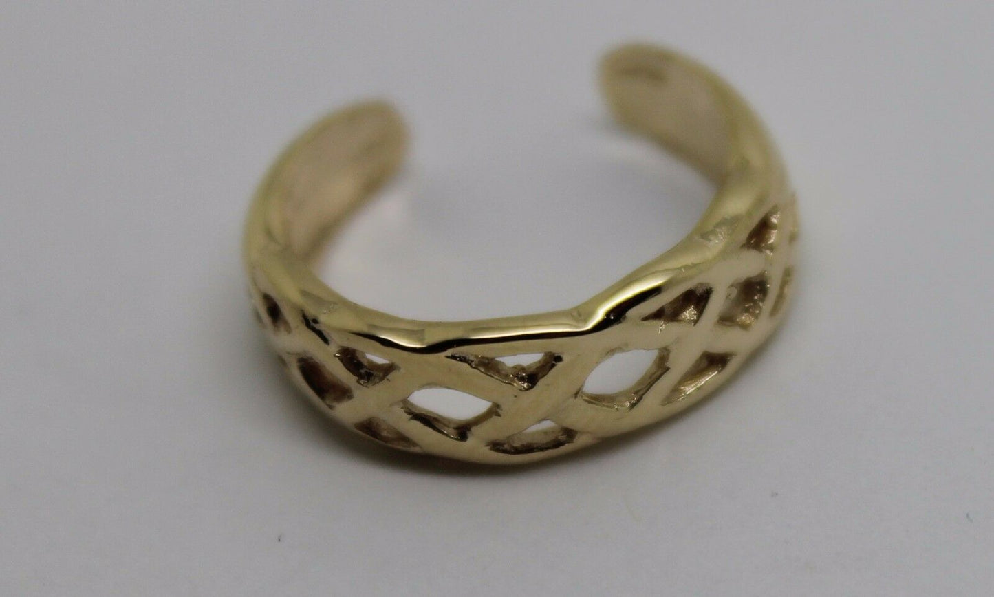 Kaedesigns New Genuine Solid 9ct 9kt Yellow, Rose or White Gold Celtic Weave Toe Ring 432