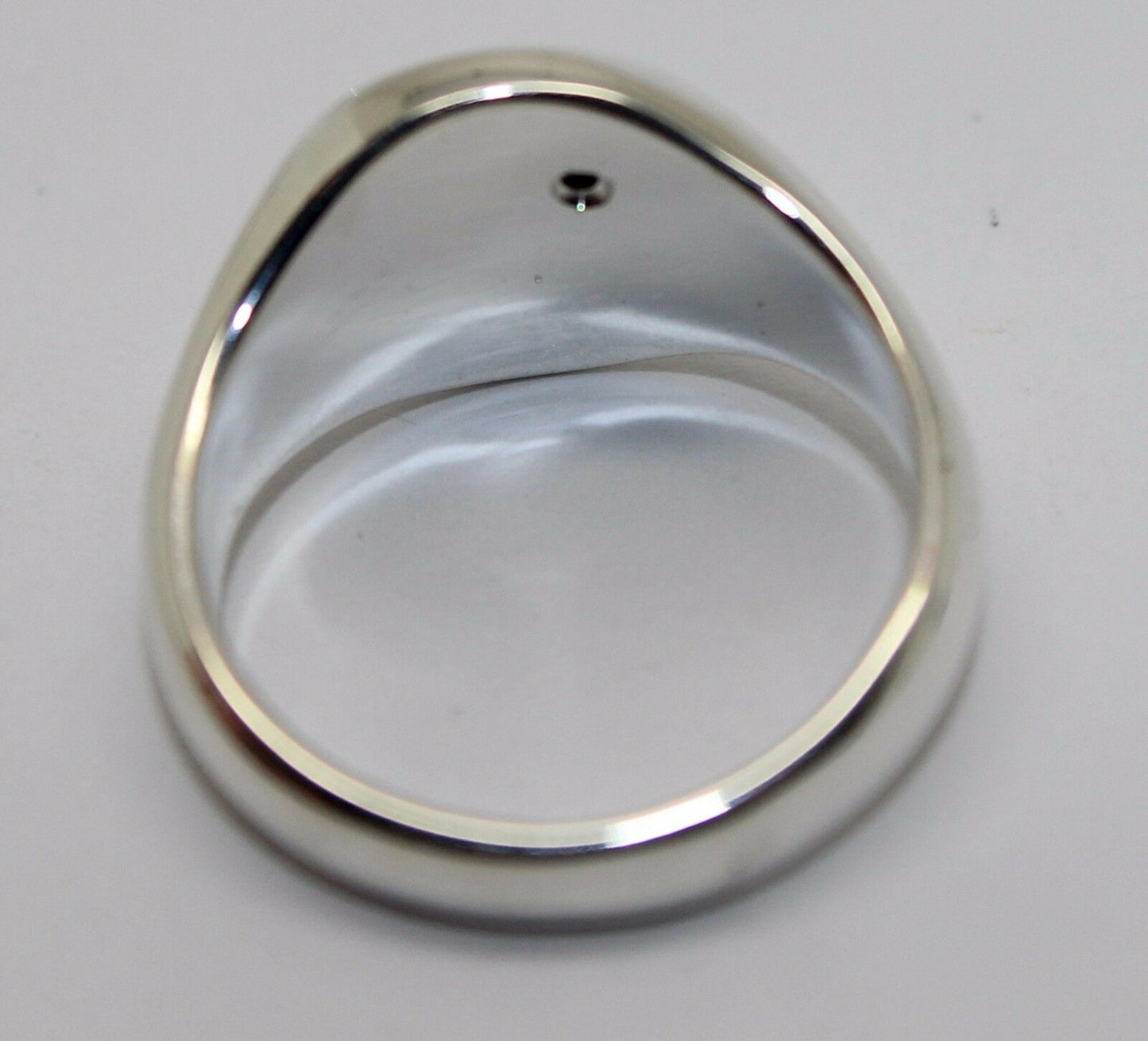 Genuine Solid Sterling Silver 925 Oval Black Sapphire Signet Ring - Choose your size