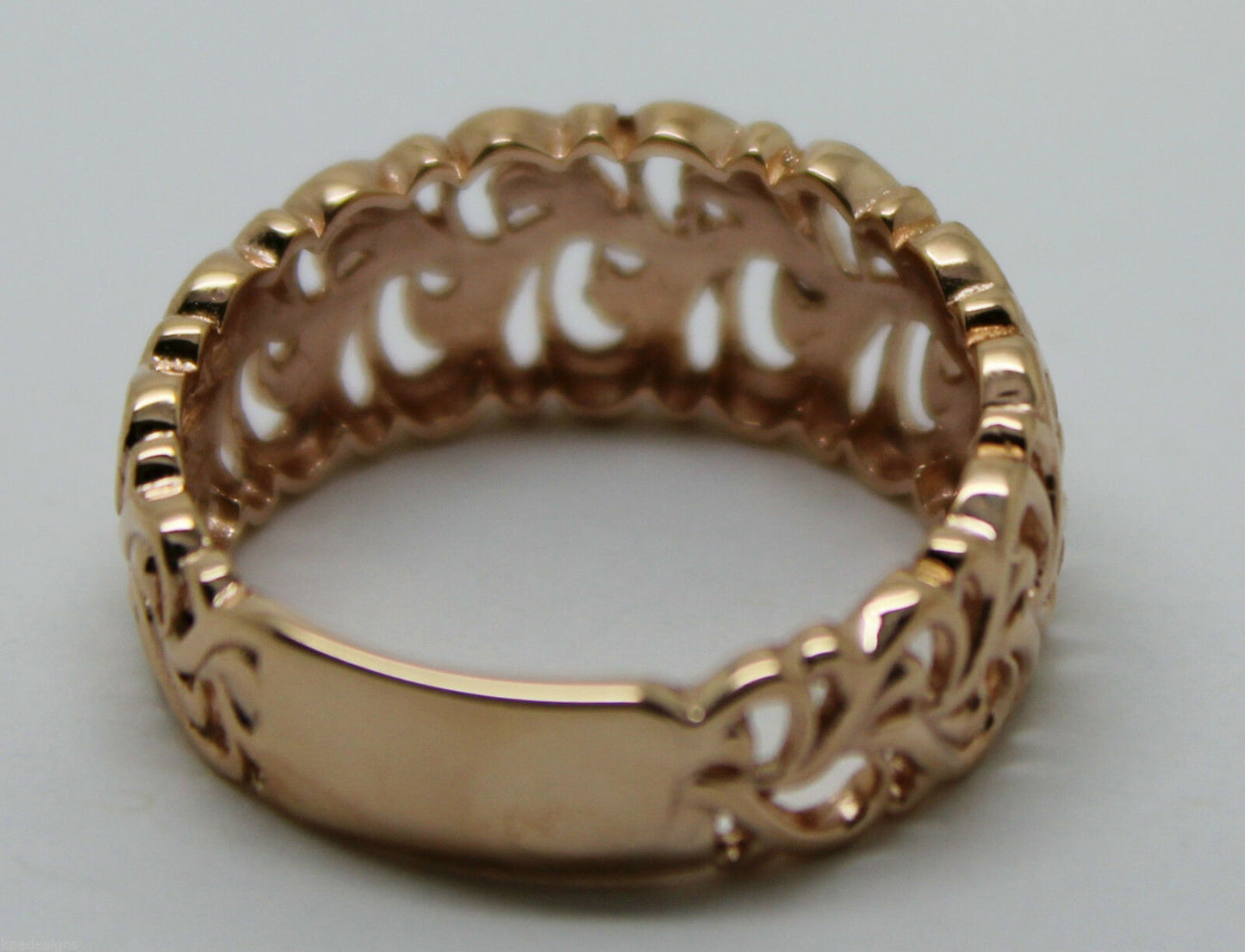Genuine 9ct 375 Solid Rose Or Yellow Or White Gold Flower Filigree Ring In Your Size