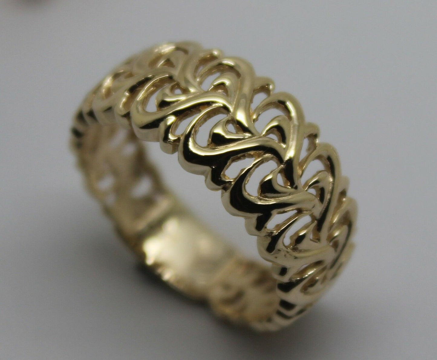 Genuine 9ct 375 Solid Rose Or Yellow Or White Gold Flower Filigree Ring In Your Size