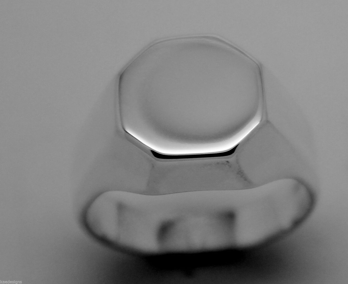 Heavy 9ct Yellow or Rose or White Gold or Sterling Silver Octagon Signet Ring