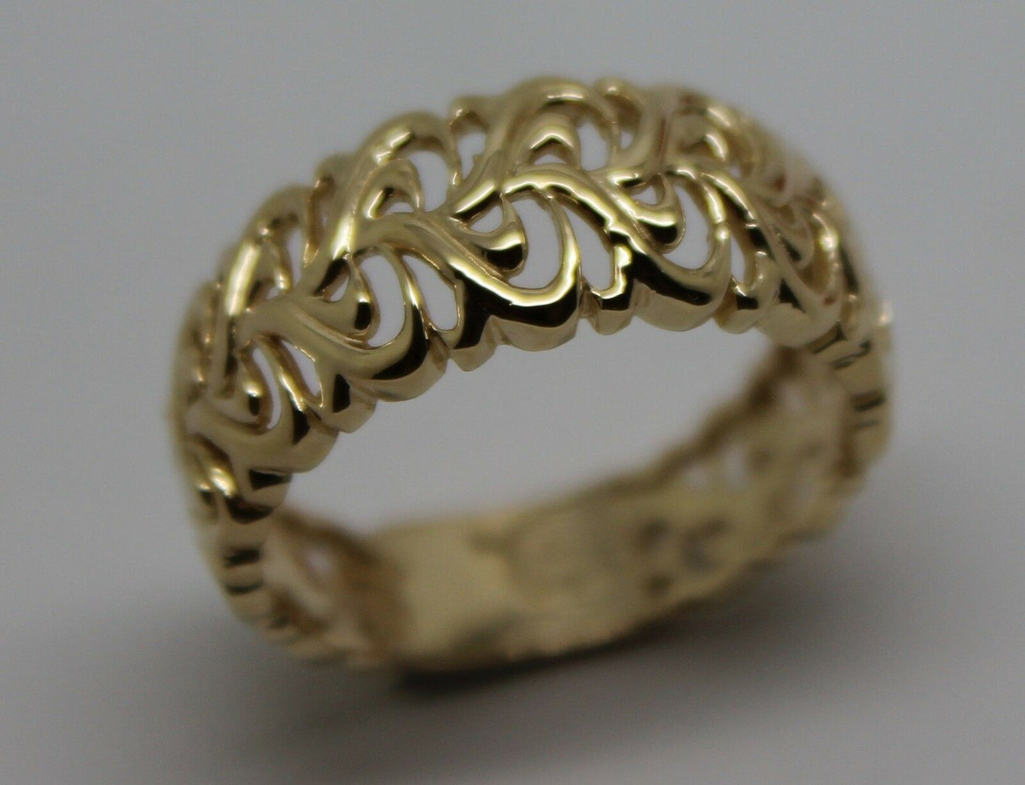 Genuine 9ct 375 Solid Rose Or Yellow Or White Gold Flower Filigree Ring In Your Size