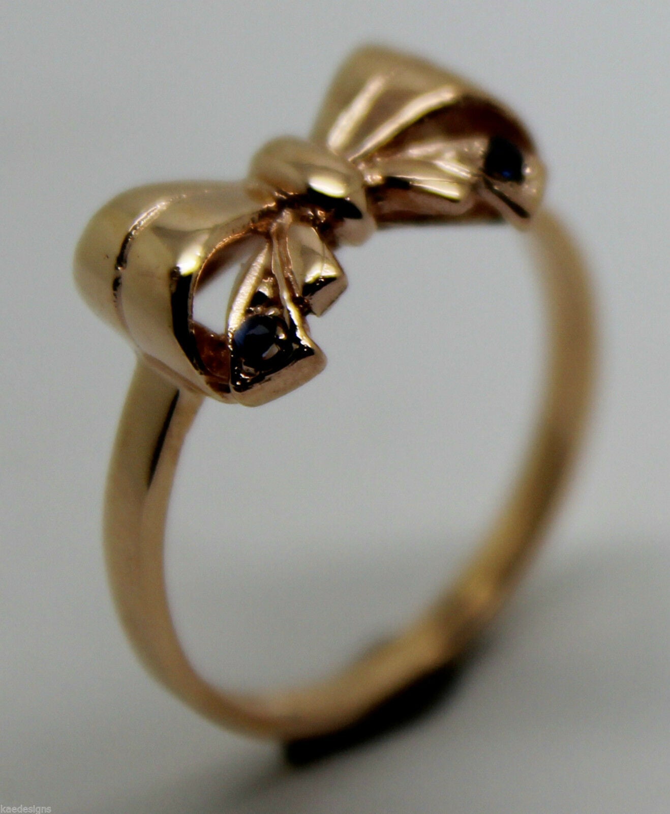 Genuine 9ct 375 Solid Yellow Or Rose Or White Gold Bow With 2 Cubic Zirconia In Your Size