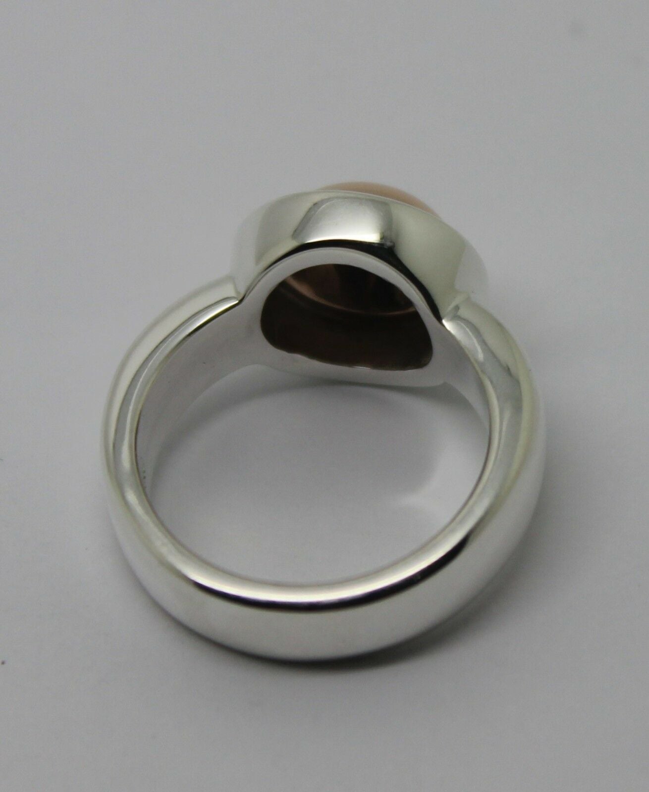 Genuine Sterling Silver & 9ct Rose Gold 375 Half Ball Ring - Choose your size