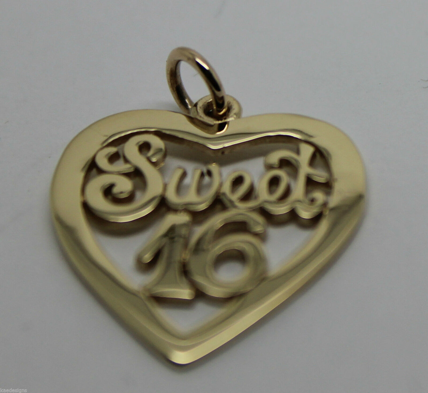 Kaedesigns Genuine 9ct Yellow or Rose or White Gold or Silver Sweet 16 Pendant