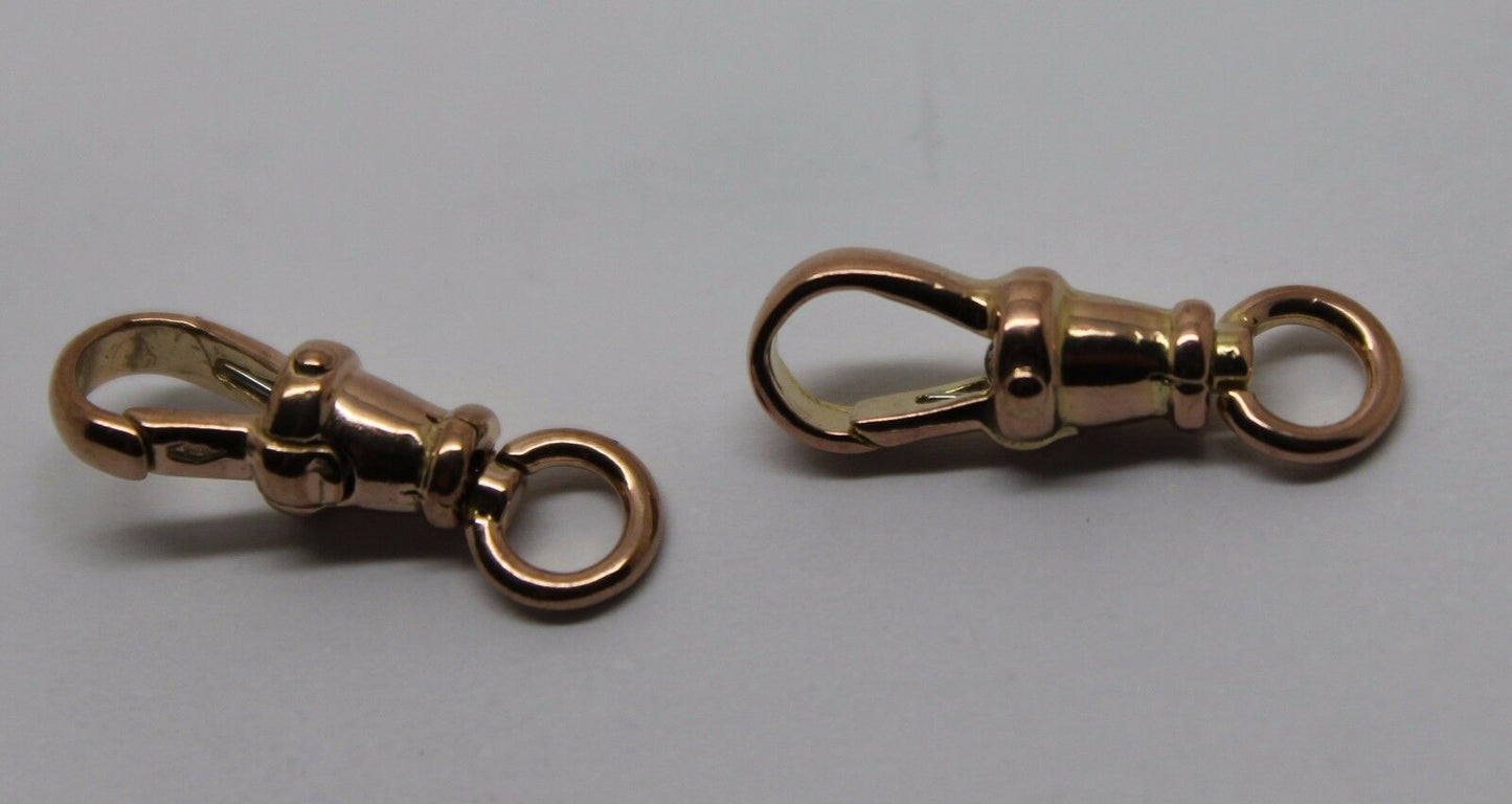 Genuine 9ct 9k Solid 2 X Rose Gold Albert Swivel Clasp 19mm Size