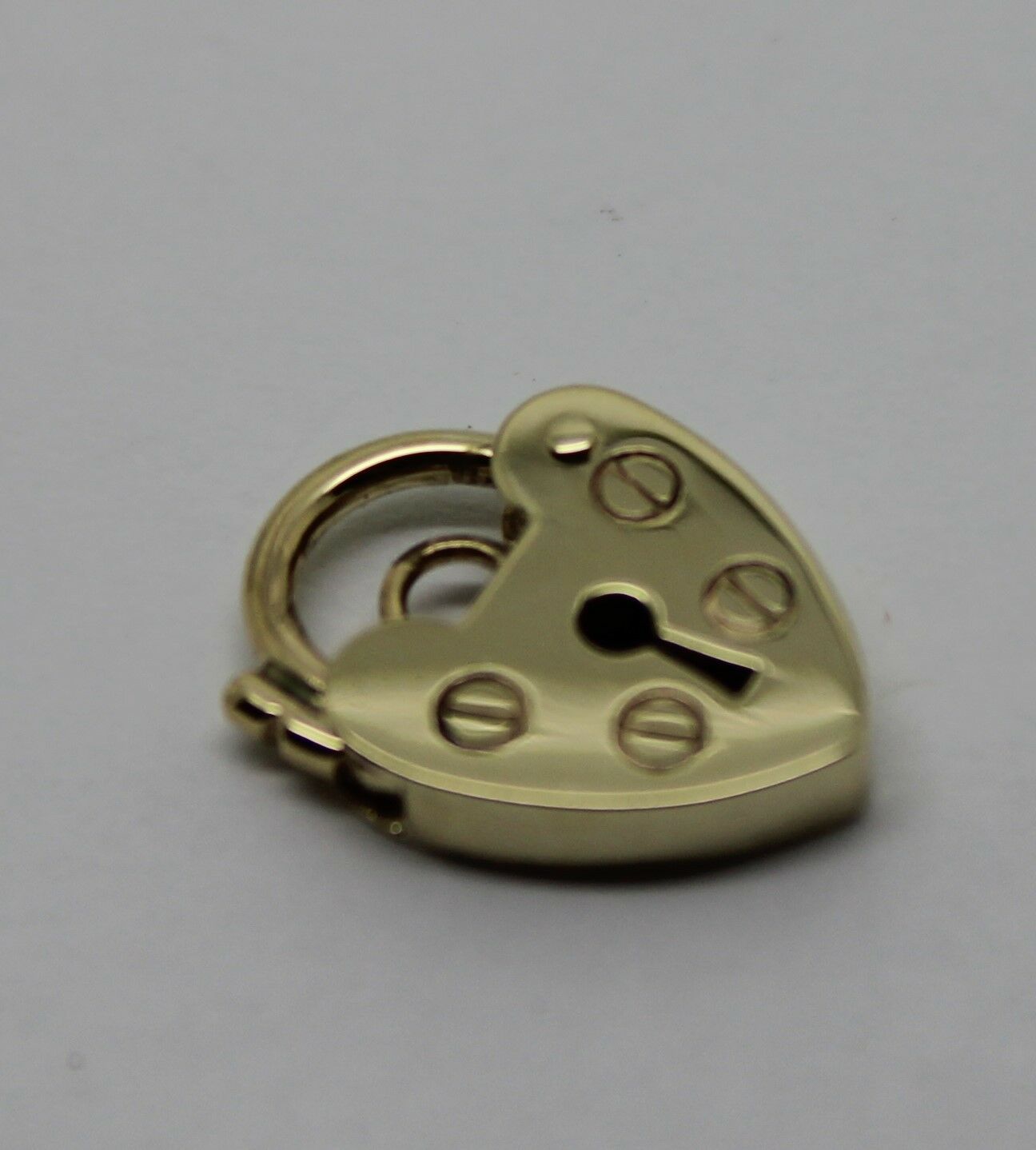 Genuine Small 9.5mm 9ct Yellow or Rose Gold Screw Heart Pendant Padlock